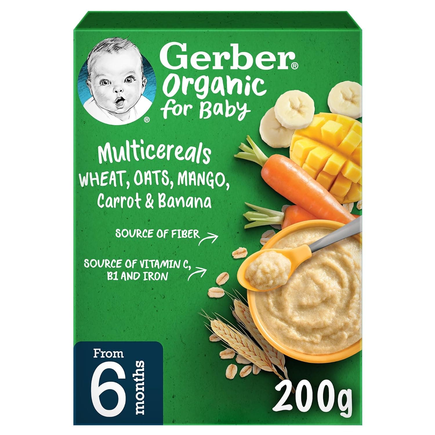 Nestle GERBER Bio Mango, Wheat, & Oat 200g