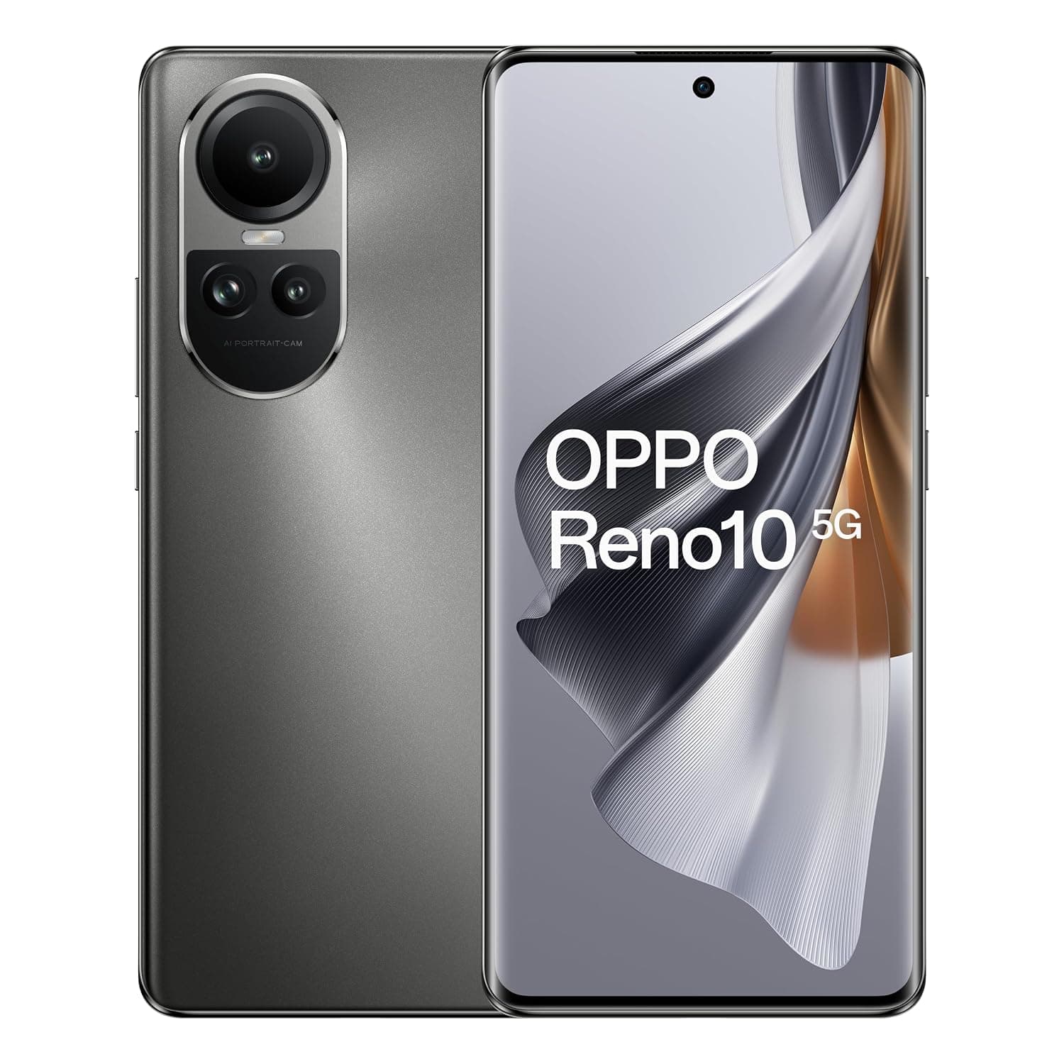 Oppo Reno10 Dual-SIM 256GB ROM + 8GB RAM (Only GSM | No CDMA) Factory Unlocked 5G Smartphone (Silvery Grey) - International Version
