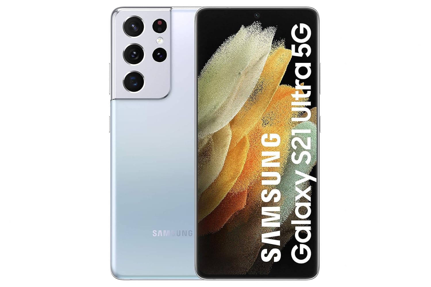 Samsung Galaxy S21 Ultra 5G SM-G998B Standard Edition Dual-SIM 512GB + 16GB RAM Factory Unlocked Android Smartphone (Phantom Silver) - International Version