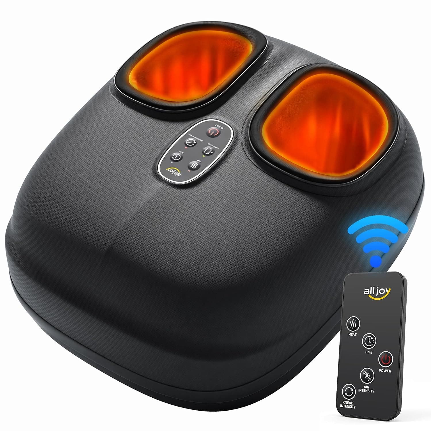 ALLJOY 3-Zone Foot Massager with Dual-Zone Heat,Full-Sole Massage Machinex | with Shiatsu Kneading & Air Compression, Relaxation Gift for Home & Office
