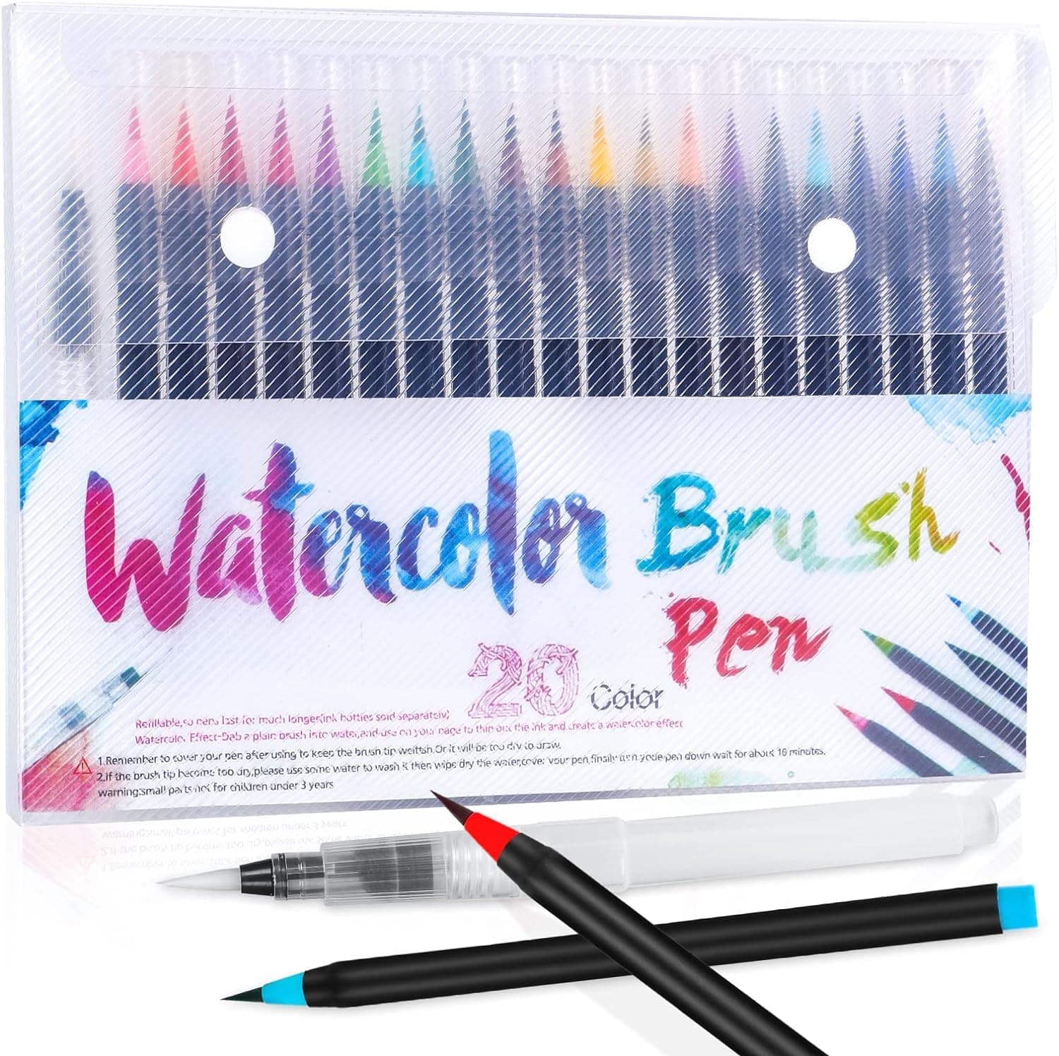SKY-TOUCH 20 Color Brush Pens Set : Artist Fine Watercolor Color Markers Painting Cartoon Sketch Calligraphy Drawing Manga Brush Art Craft Supplies Kit