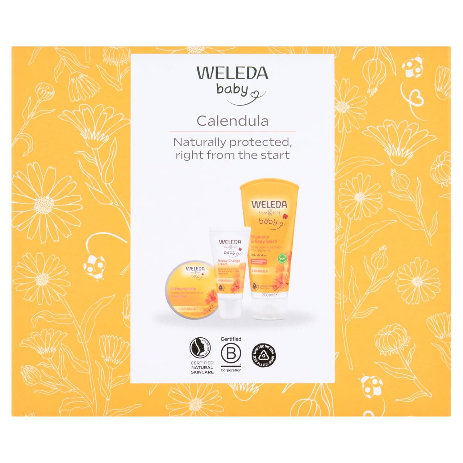 Weleda Baby Set, 3in1 Baby Skin Care Gift Set, Dermatologically Tested, 100% Certified Natural, Baby Shampoo & Body Wash + Baby All Purpose Balm + Nappy Cream