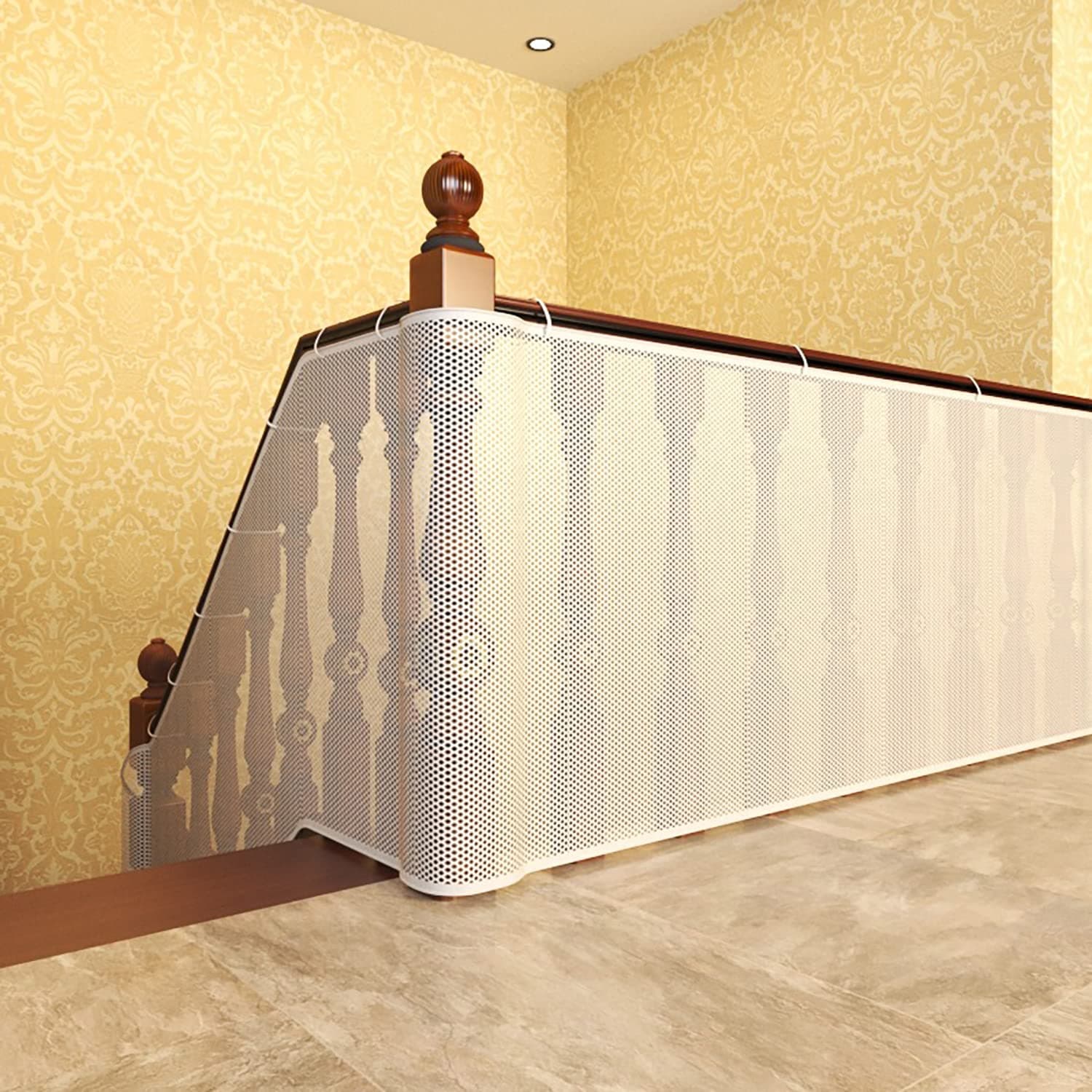 ULHYC Baby Safety Stair Railing Net, Babies Stair Proof Mesh Balcony Banister Rail Guard, Child Safety Protection Net for Kids, Toys, Pets - 9.8ft L x 2.6ft