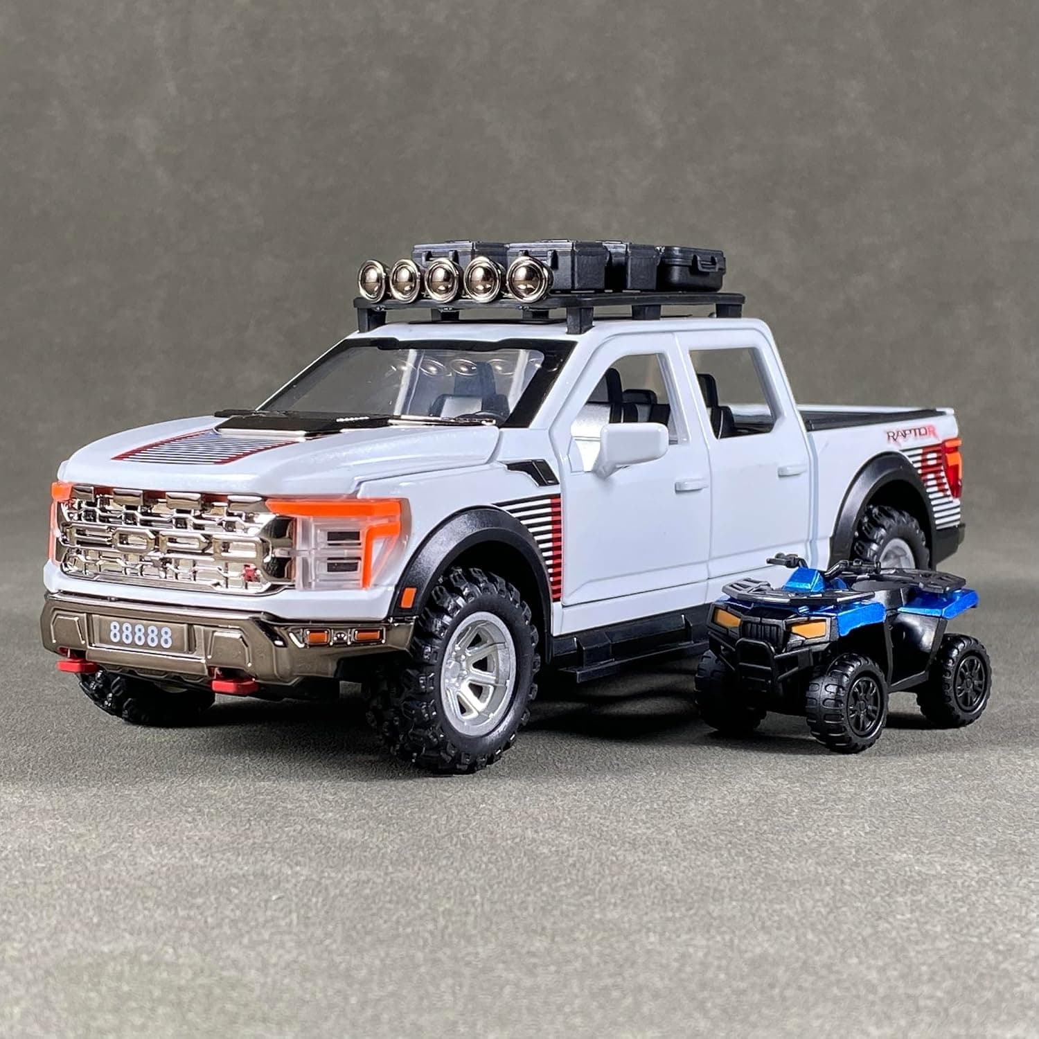 1:24 F150 Pickup truck alloy diecast off road model sound and light Тоу trendy Home Decoration collection hobby gifts for boys (White)