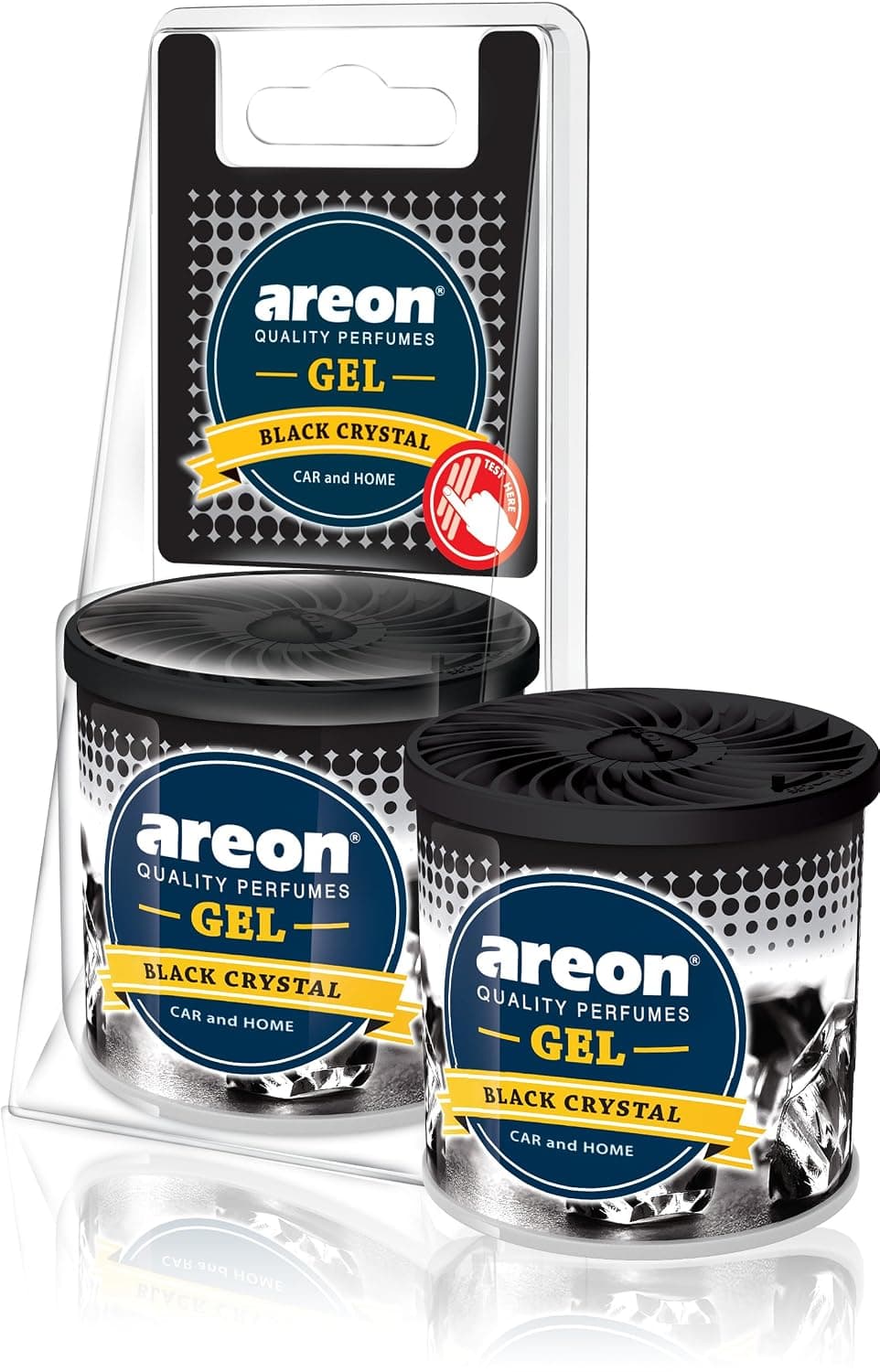 Areon Gel Car Air Freshener Tin Can Jelly Black Crystal