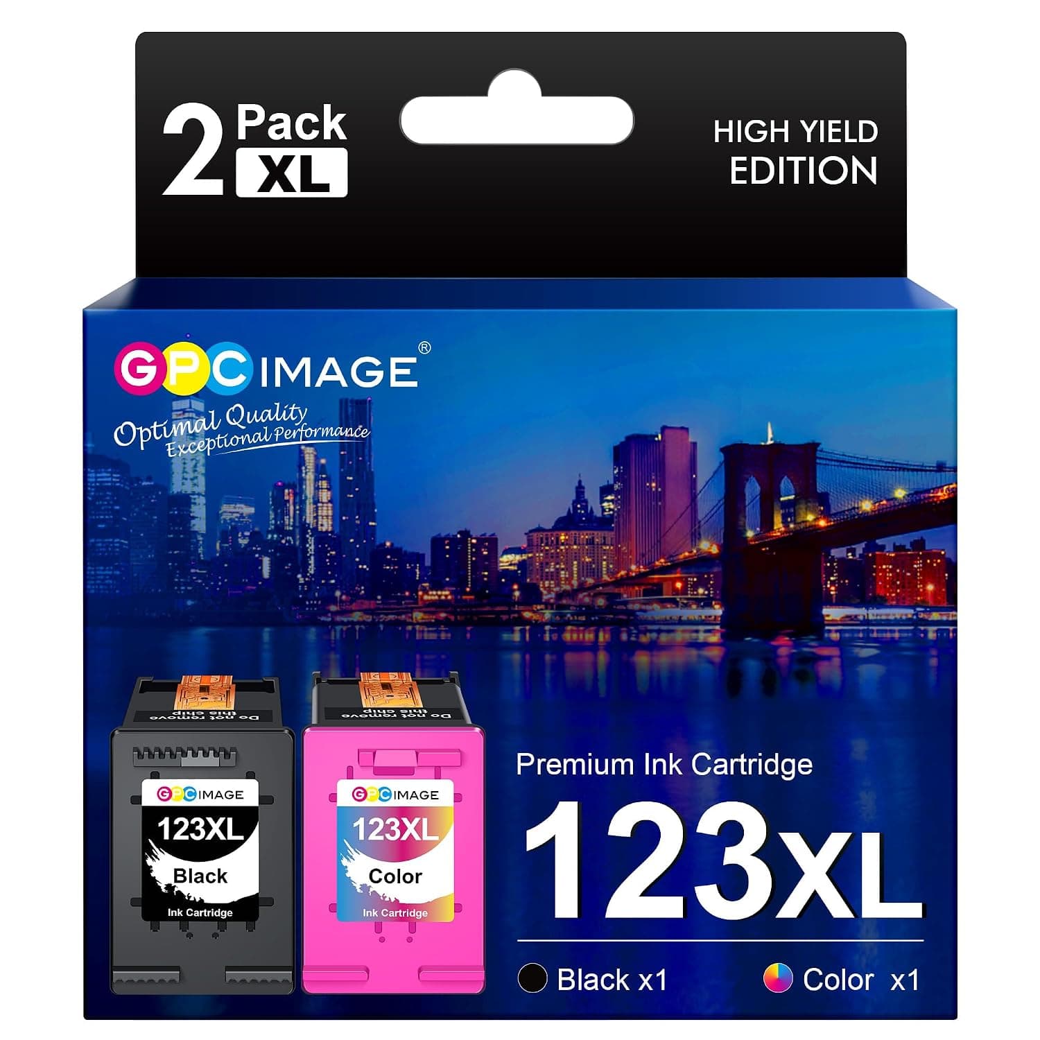 GPC Image 123XL Ink Cartridge Replacement for HP 123XL for Deskjet 2130 2620 2630 2632 3639 Envy 4513 4521 4522 4520 Officejet 4560 3830 (2 Pack)