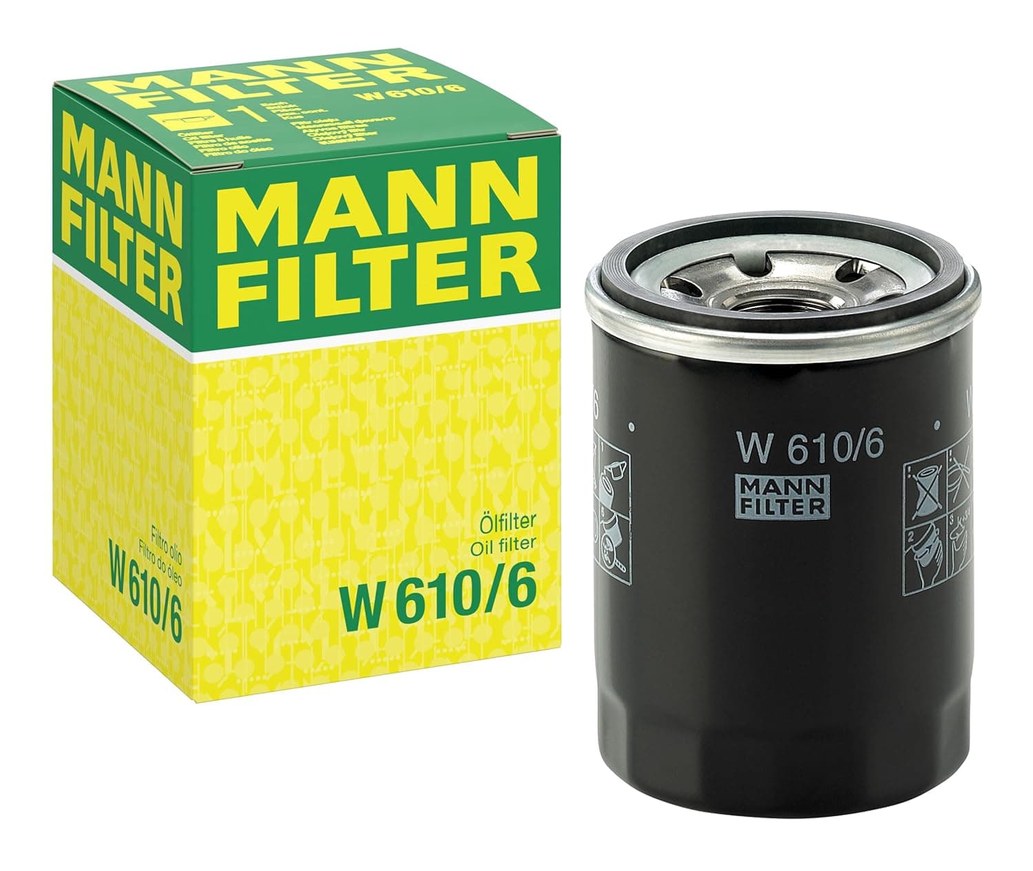 Original MANN-FILTER Oil filter W 610/6 – For Passenger Cars and Utility Vehicles