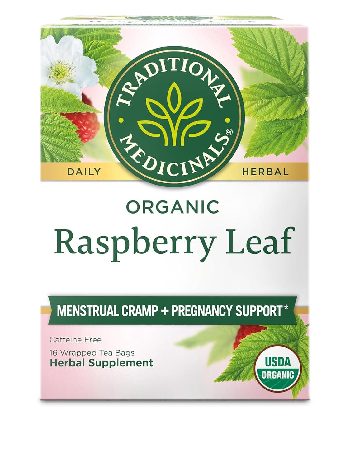 Traditional Medicinal Raspberry Leaf, 16 Teabags