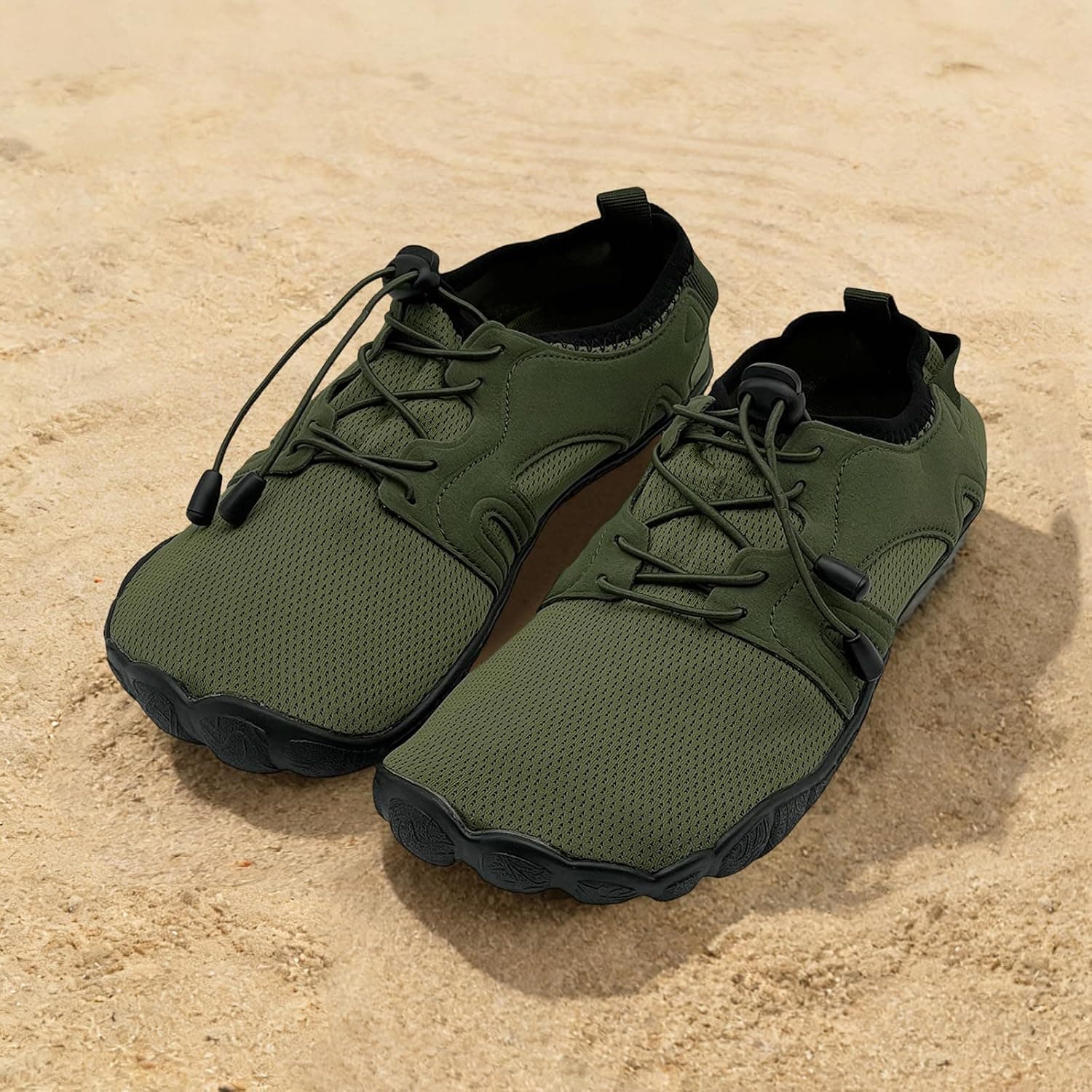 Men's Water Shoes, Quick-Dry Breathable Non-Slip Barefoot Lightweight Elastic Cushioned Easy On/Off for Beach Surf Hiking Pool Boating Outdoor Sports, Black