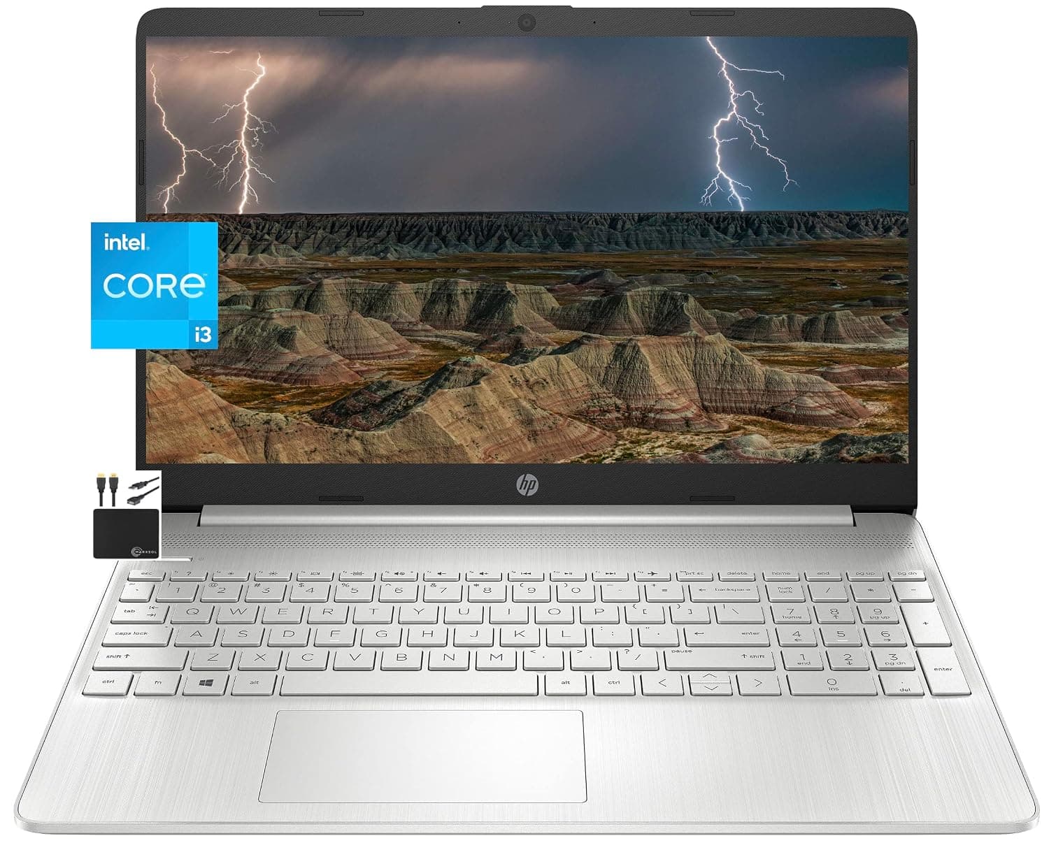 HP 2022 Newest Laptop Computer, 15.6" HD Display, Dual Core Intel i3-1115G4 (Upto 4.1GHz,Beats i5-1030G7), 32GB RAM, 1TB SSD, HD Webcam, Bluetooth, WiFi 6, 11+ Hour Battery, Win 11 +MarxsolCables