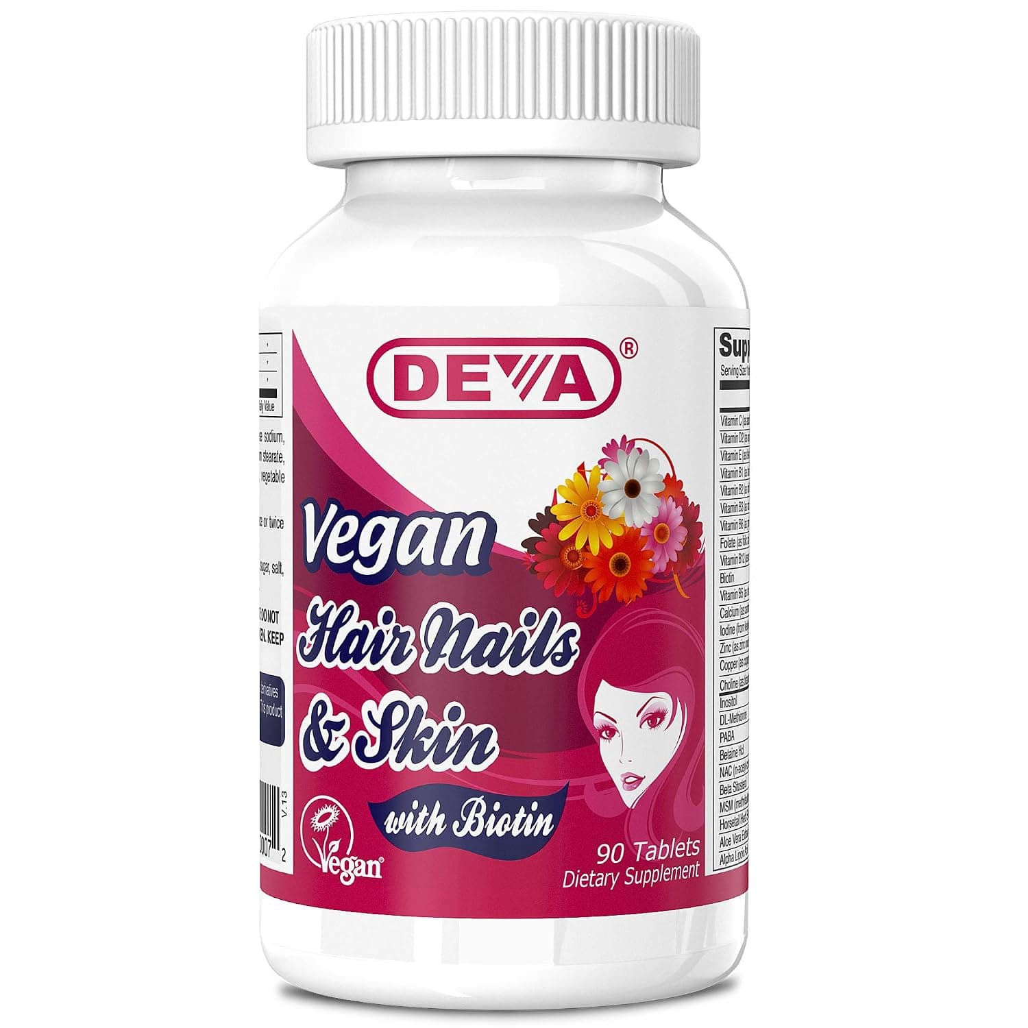 Deva, Vegan, Hair Nails & Skin, 90 Tablets