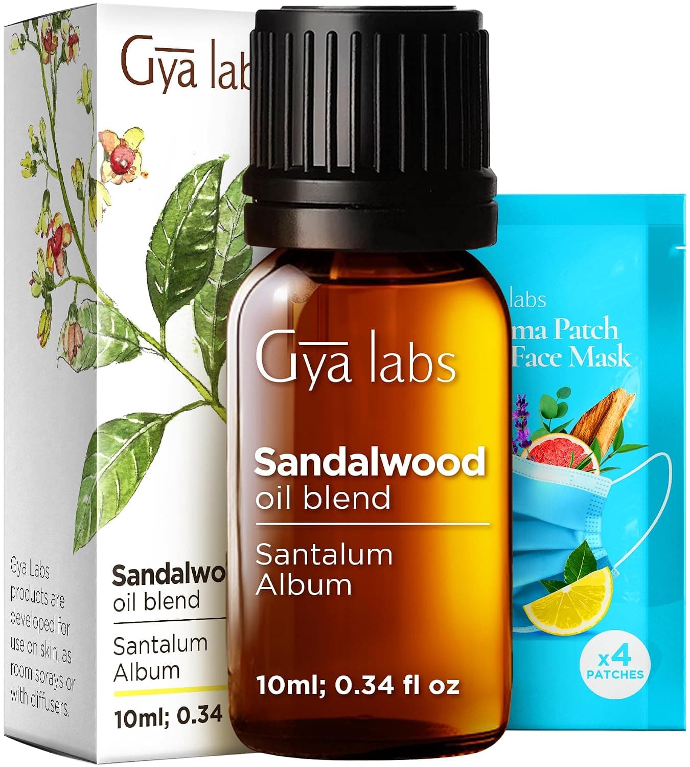 Gya Labs Sandalwood Essential Oil for Skin Care and Focus - 100% Pure Therapeutic Grade for Dry and Irritated Skin, Diffuser Aromatherapy - 10ml