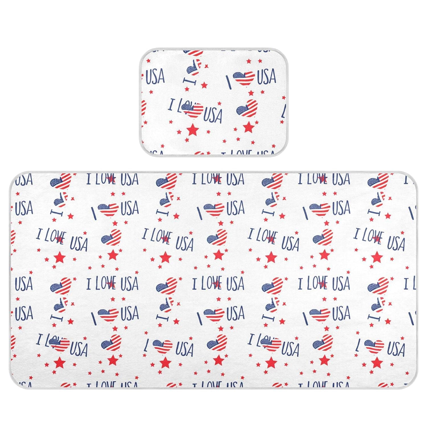 I Love USA Text Baby Cooling Mattress Pad, Soft & Breathable Cooling Mat Keep Baby Cool in Summer 28x52 in, Nursery Essential