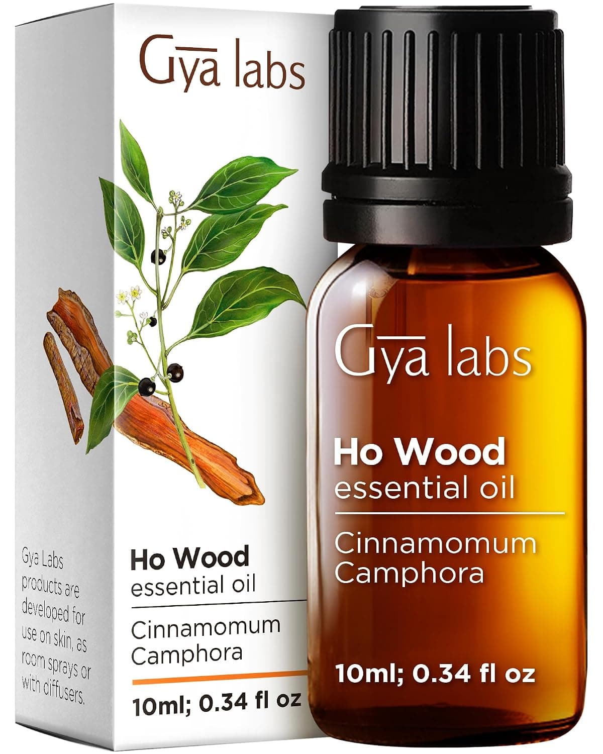Gya Labs Ho Wood Essential Oil for Abdominal Pain (10ml) - Therapeutic Grade Ho Wood Oil - Perfect for Aromatherapy, Pain Relief & Respiratory Congestion - Use in Diffusion or Skin