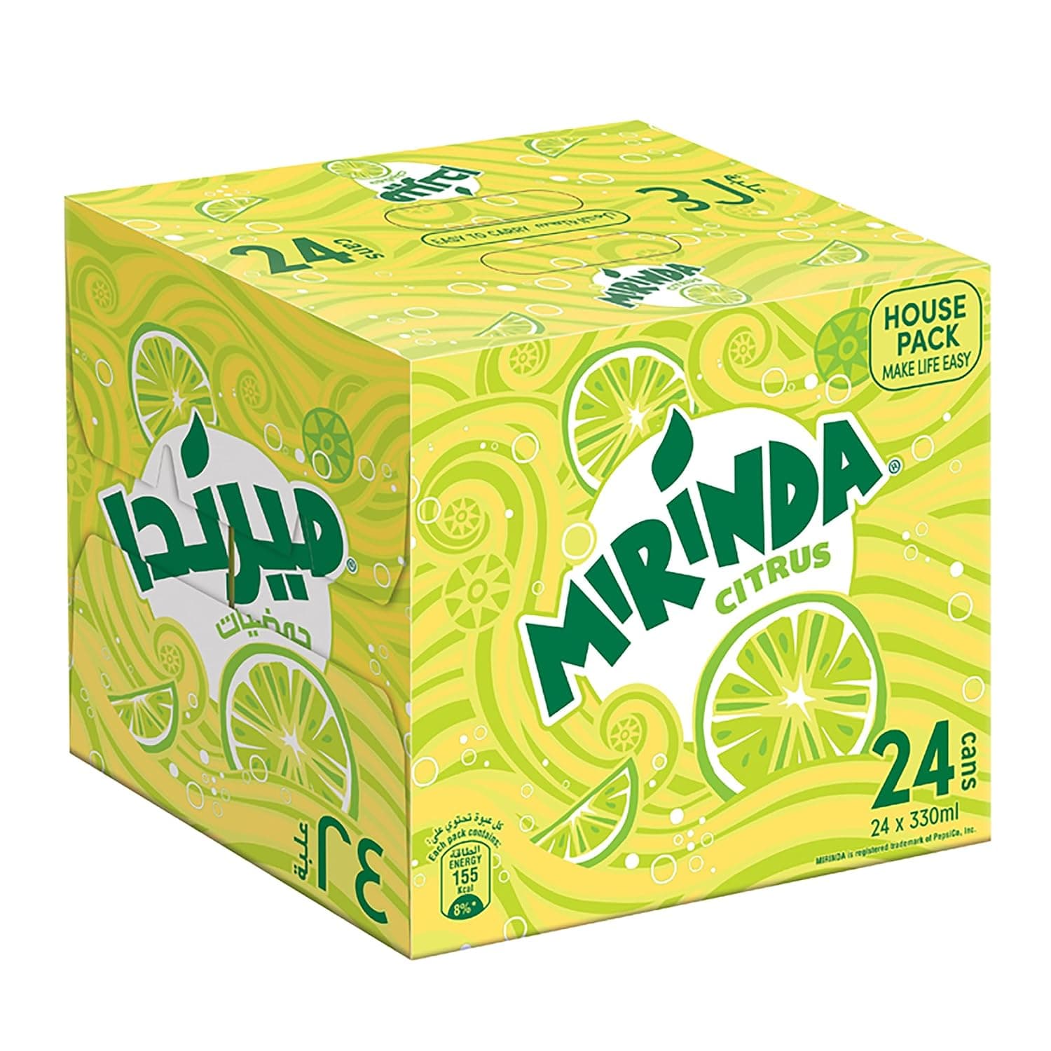 Mirinda Citrus Zero Sugar Soft Drink, Cans, 24 x 330 ml