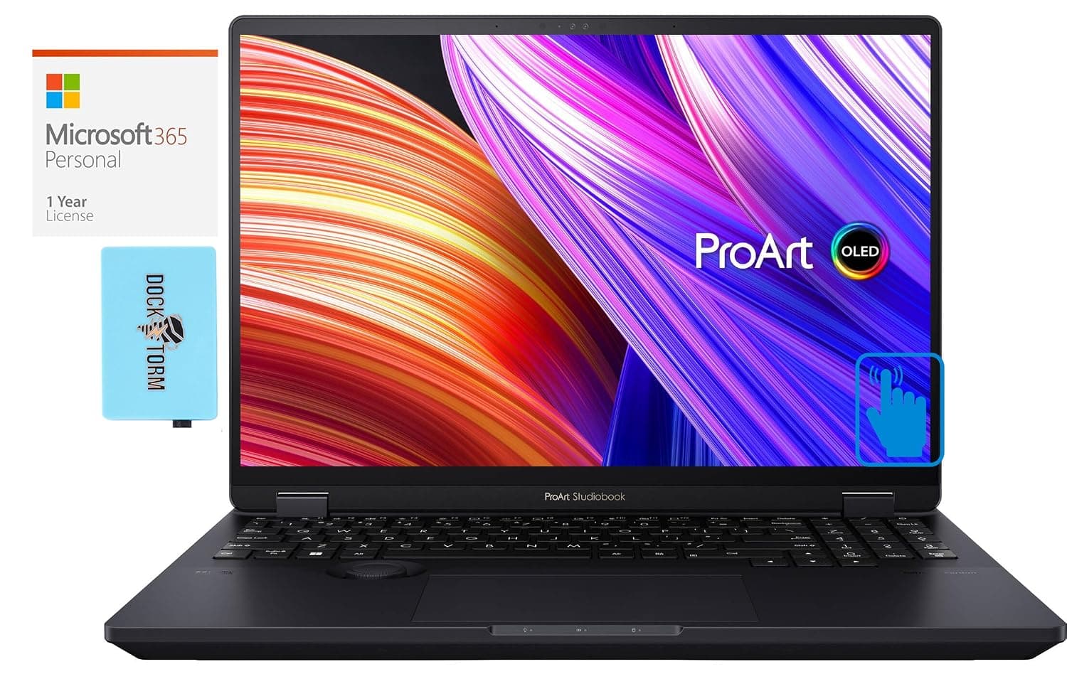 ASUS ProArt Studiobook Pro 16 Workstation Laptop (Intel i9-13980HX 24-Core, 64GB DDR5 5200MHz RAM, 2x8TB PCIe SSD (16TB), RTX 3000, 16.0" Win 10 Pro) with MS 365 Personal, Dockztorm Hub