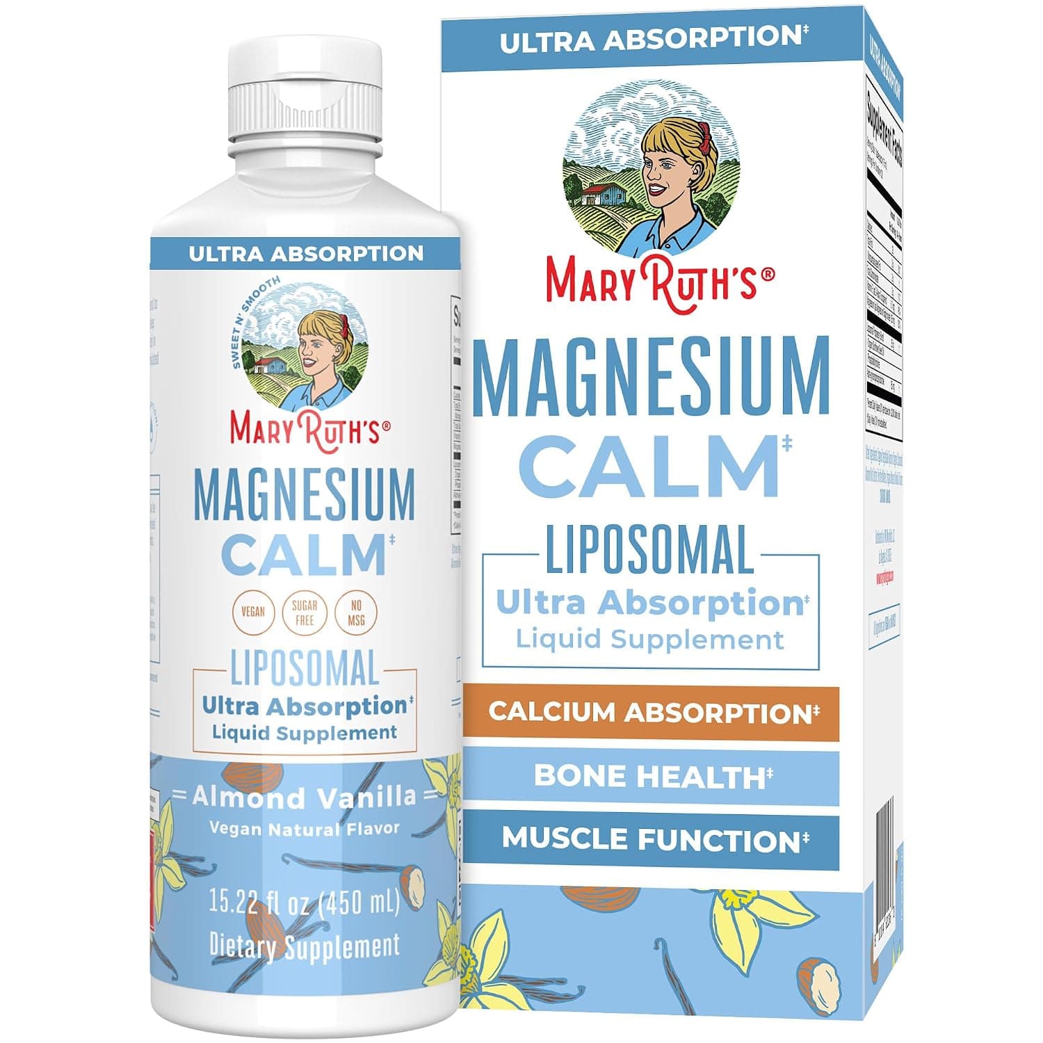 MaryRuth's Magnesium Liposomal Supplement, 135mg Bisglycinate | Bone Health, Ultra Absorption, Vegan, Non-GMO, Gluten Free