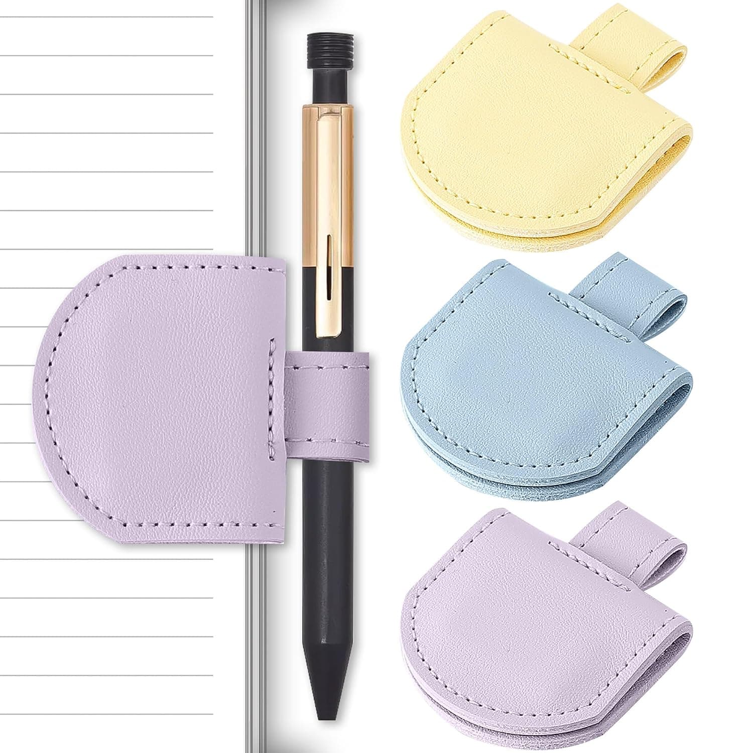 Magnetic Pen Loop Holder Set - 3 Pcs Multi-Purpose Magnetic Pencil Holders with Strong Magnetic Grip for Notebooks, Journals, Planners, Calendars - Durable, Portable for Office, School, Home Use