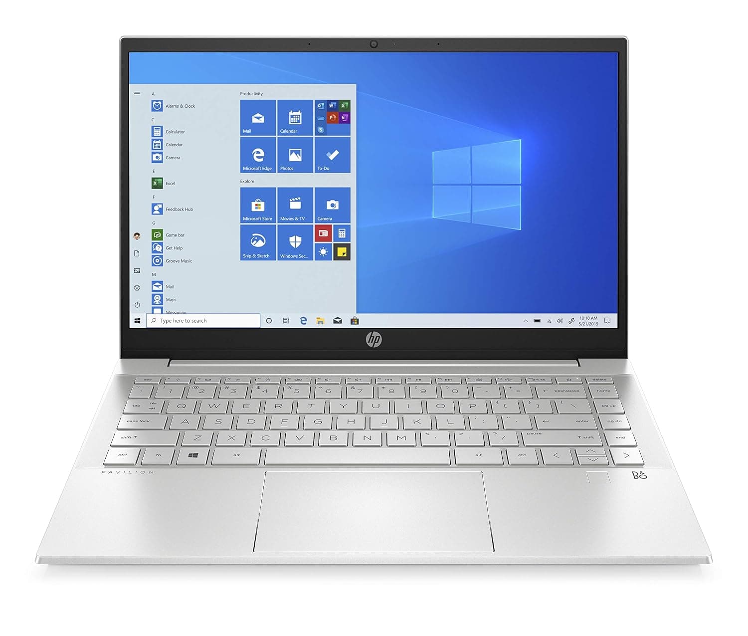 HP Pavilion 14-dv0017ne Laptop, 14'' FHD, 11th gen Intel® Core™ i5, 8GB RAM, 512 GB SSD, Intel Iris Graphics, Windows 10 Home, EN-AR KB, Middle East Version-Silver (Upgraded)