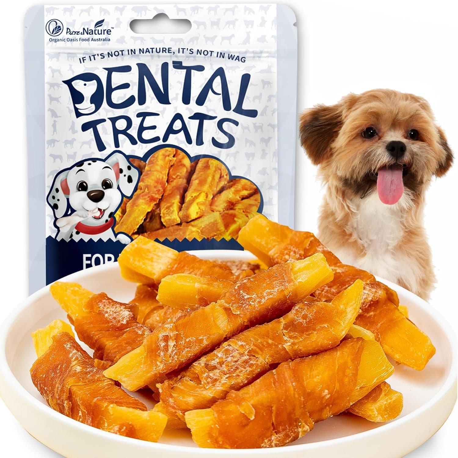 Dog Chew Toys Chicken Treats-Natural Chews for Small Medium large Dogs, Long Lasting Chews Stick for Dog Training Snacks