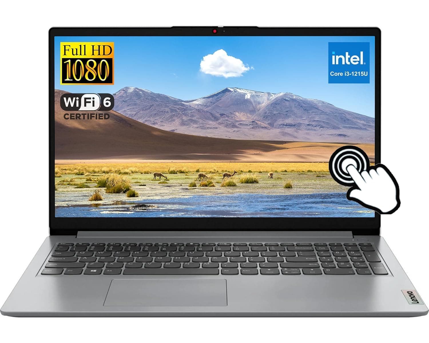 Lenovo Ideapad Laptop Touchscreen 15.6" FHD, Intel Core i3-1215U 6-Core, 16GB RAM, 512GB SSD, Webcam, Bluetooth, Wi-Fi6, SD Card Reader, Windows 11, Grey, GM Accessories