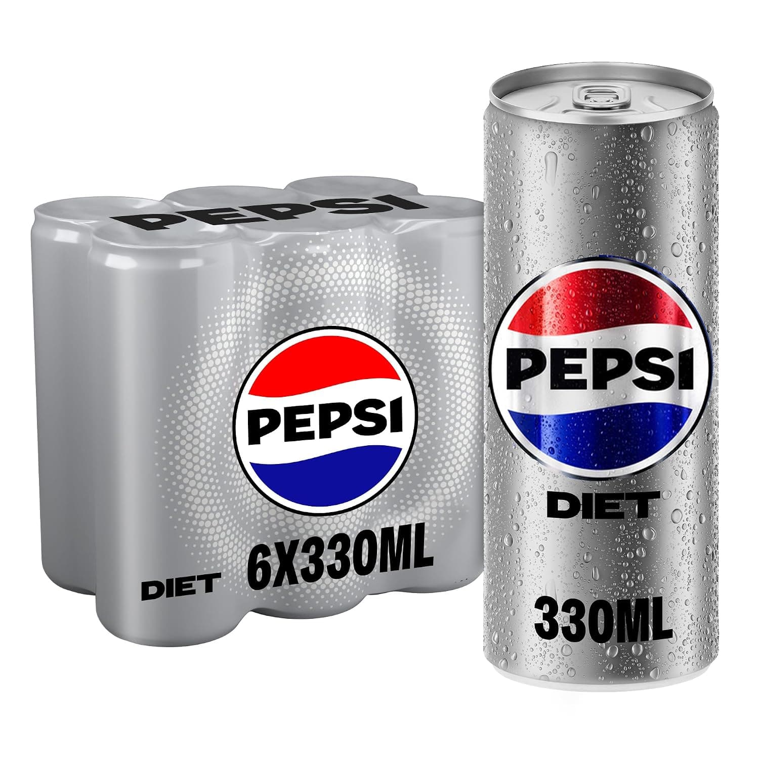 Diet Pepsi, Carbonated Soft Drink, Cans, 330ml x 6