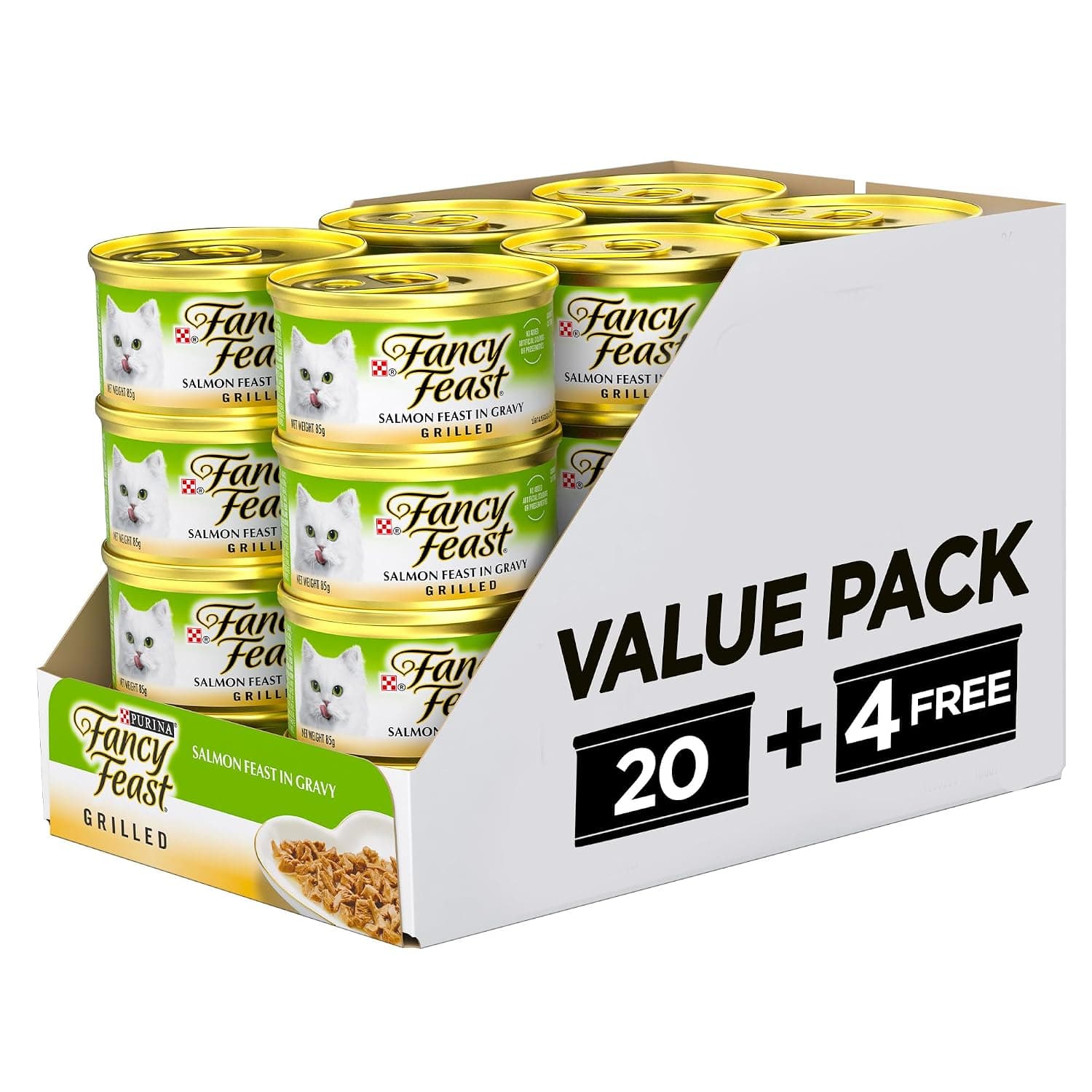 Purina Fancy Feast Grilled Salmon Cat Food Promo Pack (85g) (20+4 Free)