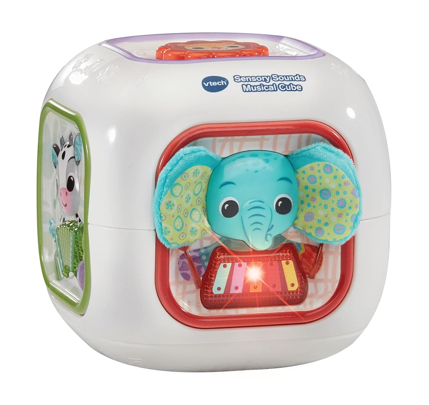 VTech Baby Sensory Sounds Musical Cube – Interactive Baby Toy with Nursery Rhymes, Classical Tunes & Textured Manipulatives | Teaches Animals & Instruments | For Ages 3–18 Months+