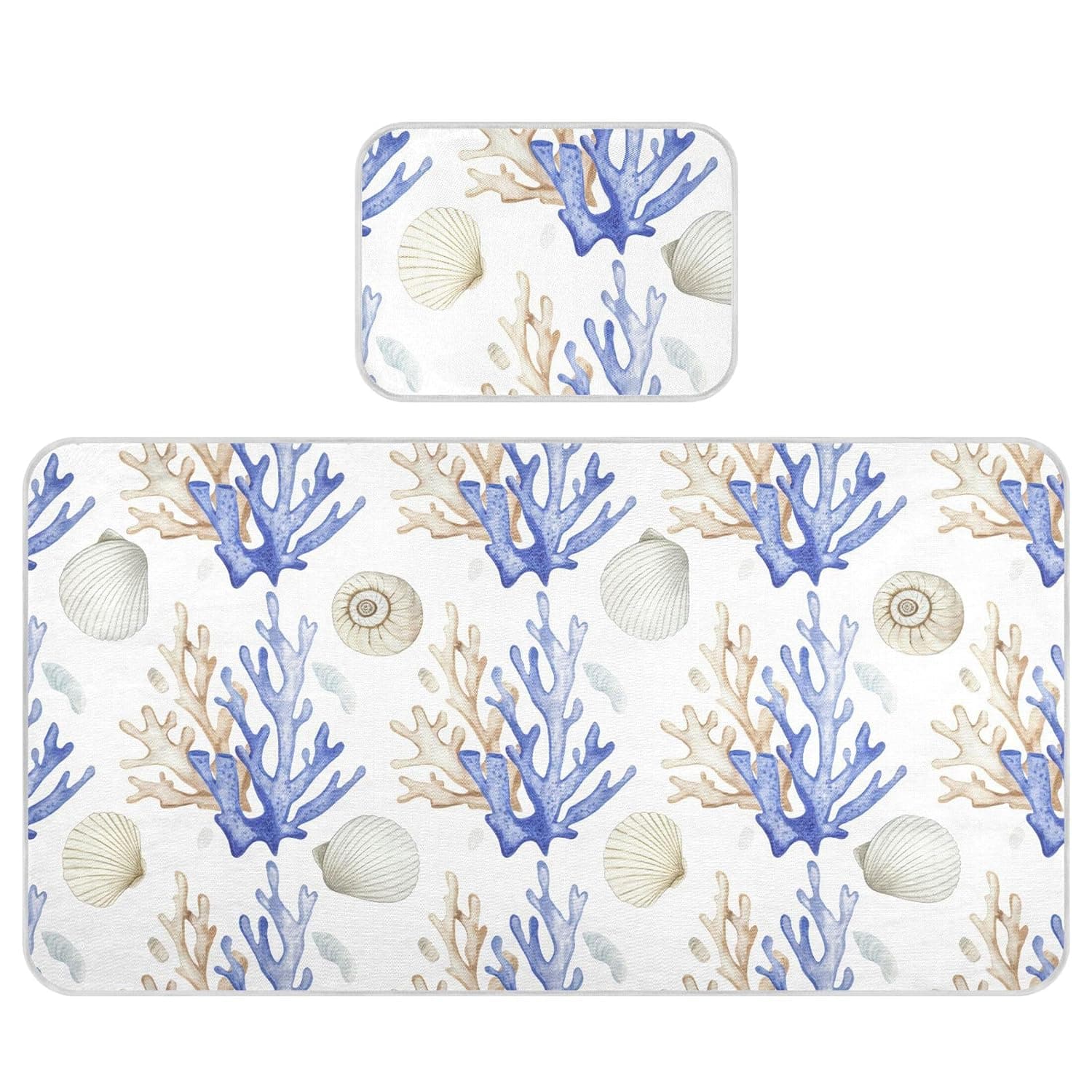 Watercolor Seashells Baby Cooling Mattress Pad, Soft & Breathable Cooling Mat Keep Baby Cool in Summer 28x52 in, Nursery Essential