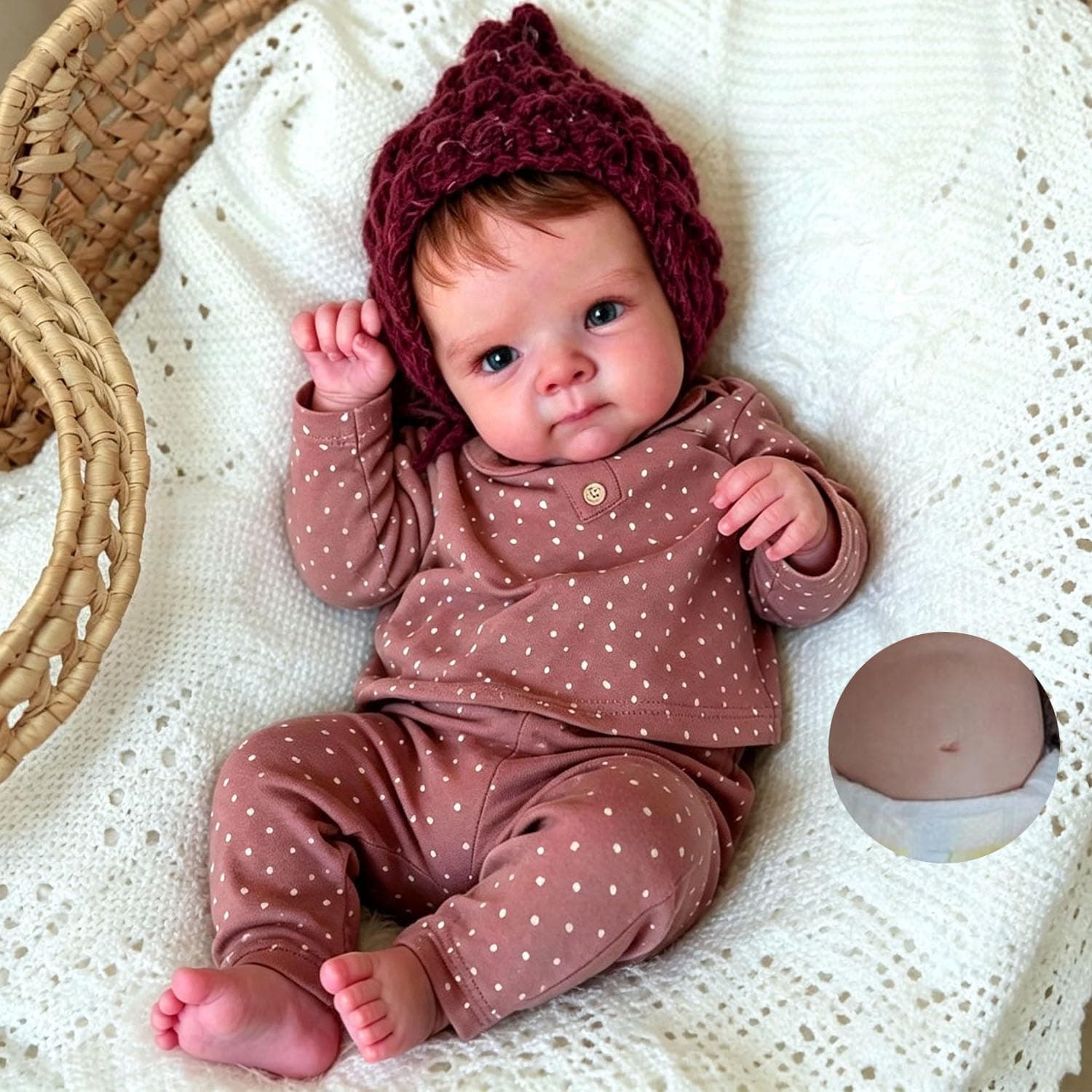 Anano Reborn Baby Dolls Full Body 45CM Realistic Baby Doll Girl, Poseable, Real Life Babys Full Body Reborn Dolls With Accessories