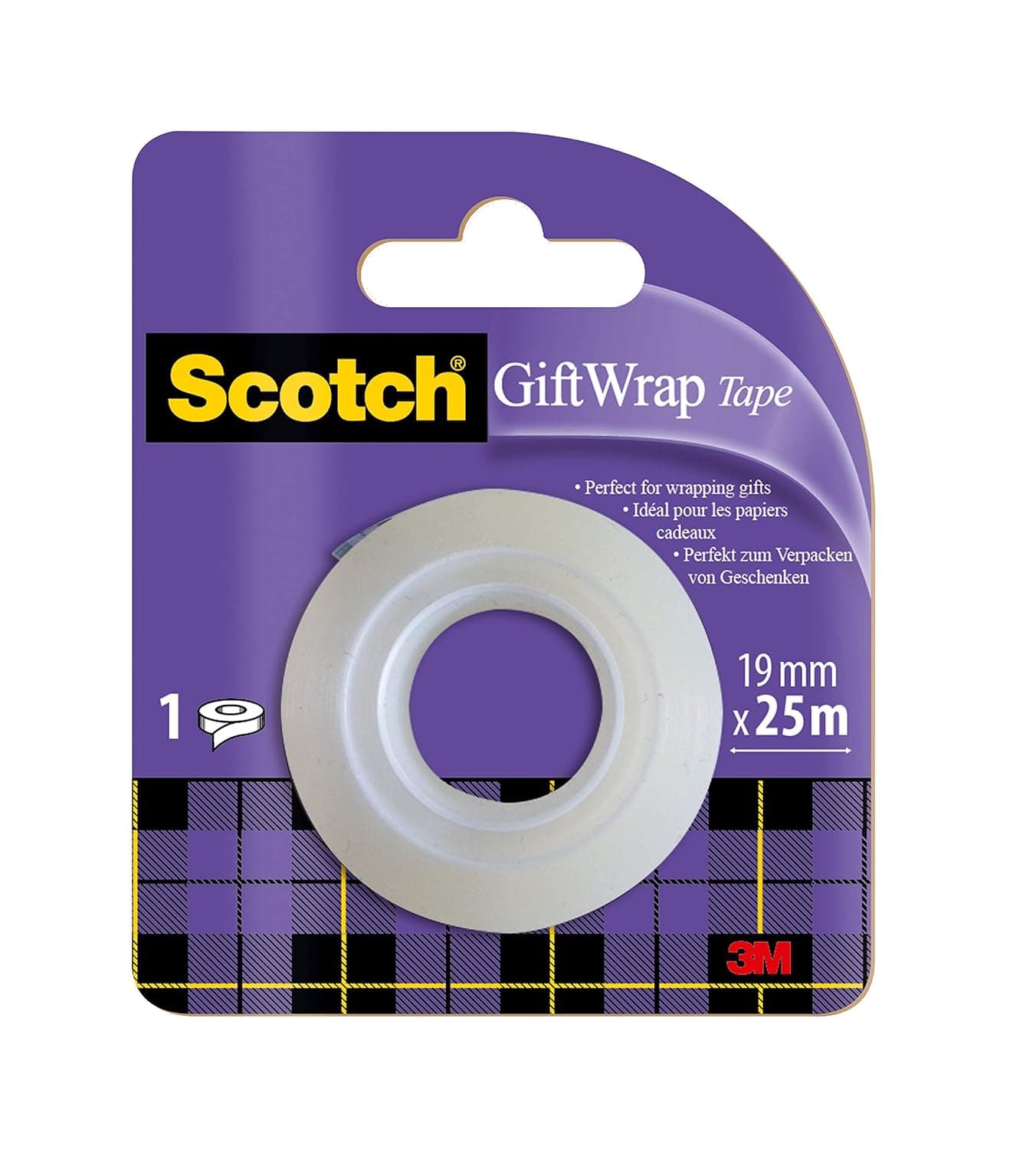 Scotch Gift Wrap Tape, Refill Pack, 1 Roll, 19 mm x 25 m – For Christmas Gift Wrapping, Essential Christmas Supplies for Christmas Presents and Gift Bags, Clear Sticky Tape