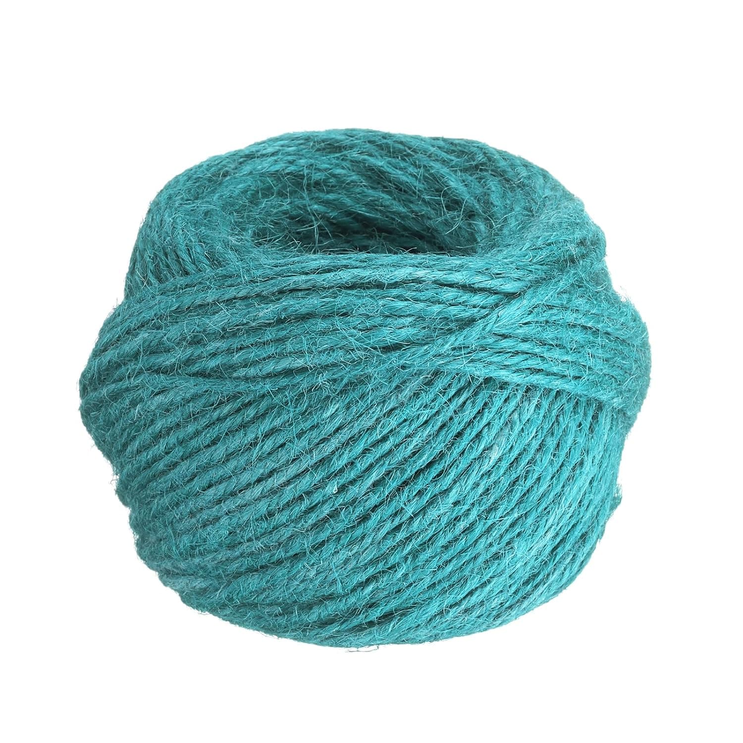 sourcing map 164 Feet Natural Jute Twine String, 2mm Twine String Color Jute Twine Jute Rope for DIY Art Crafts Gift Wrapping Decoration Packing Gardening Plant Hanger, Bright Blue