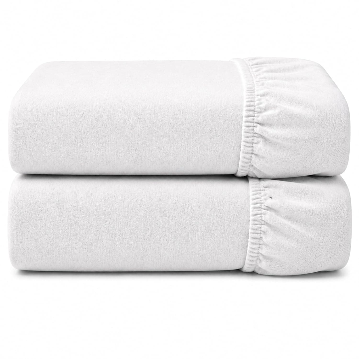 Dudu N Girlie - Cot Fitted Sheets 140 x 70cm | Bedding For Cot bed | Soft Jersey Cotton Baby Sheets 140 x 70 Fully Elasticated Skirt Breathable Easy Care (Pack of 2, White) | 140x70cm Fit, Cotton Jersey Fabric, Soft Touch, Nursery Essential