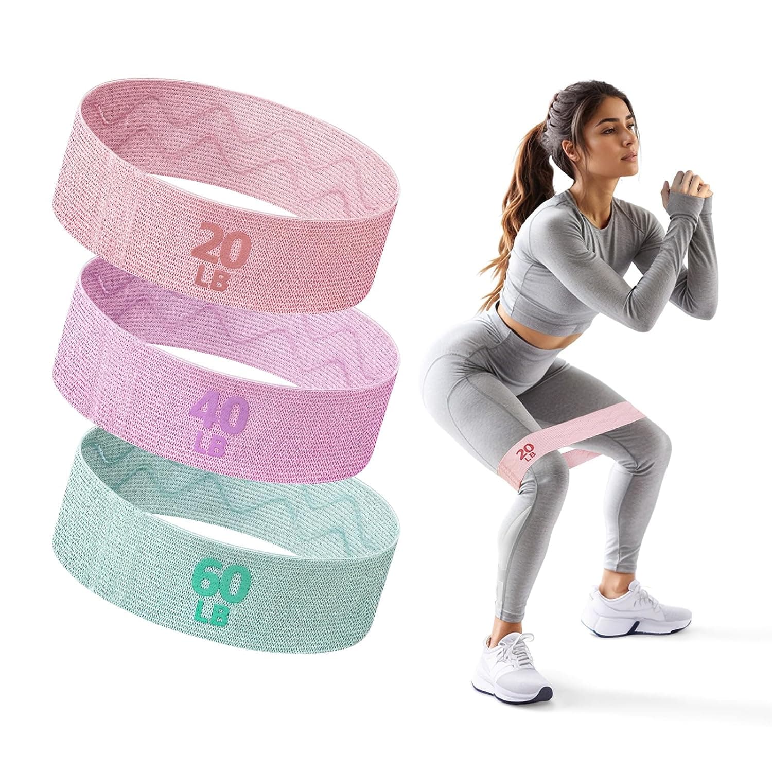 3 Pcs Resistance Bands, Exercise for Sport Workout, Non Slip Stretching Bands Elastic Fitness Body for Unisex