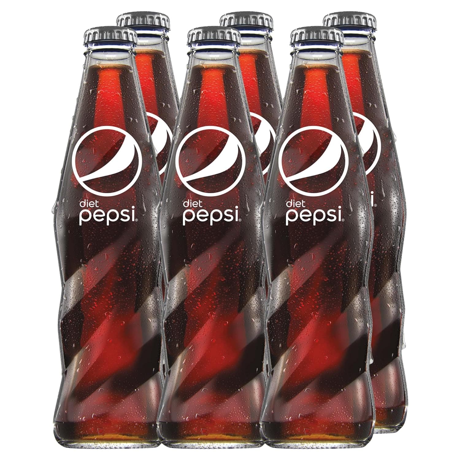Pepsico Diet Pepsi Carbonated Soft Drink in Glass Bottle 250 ml, 6-Pack
