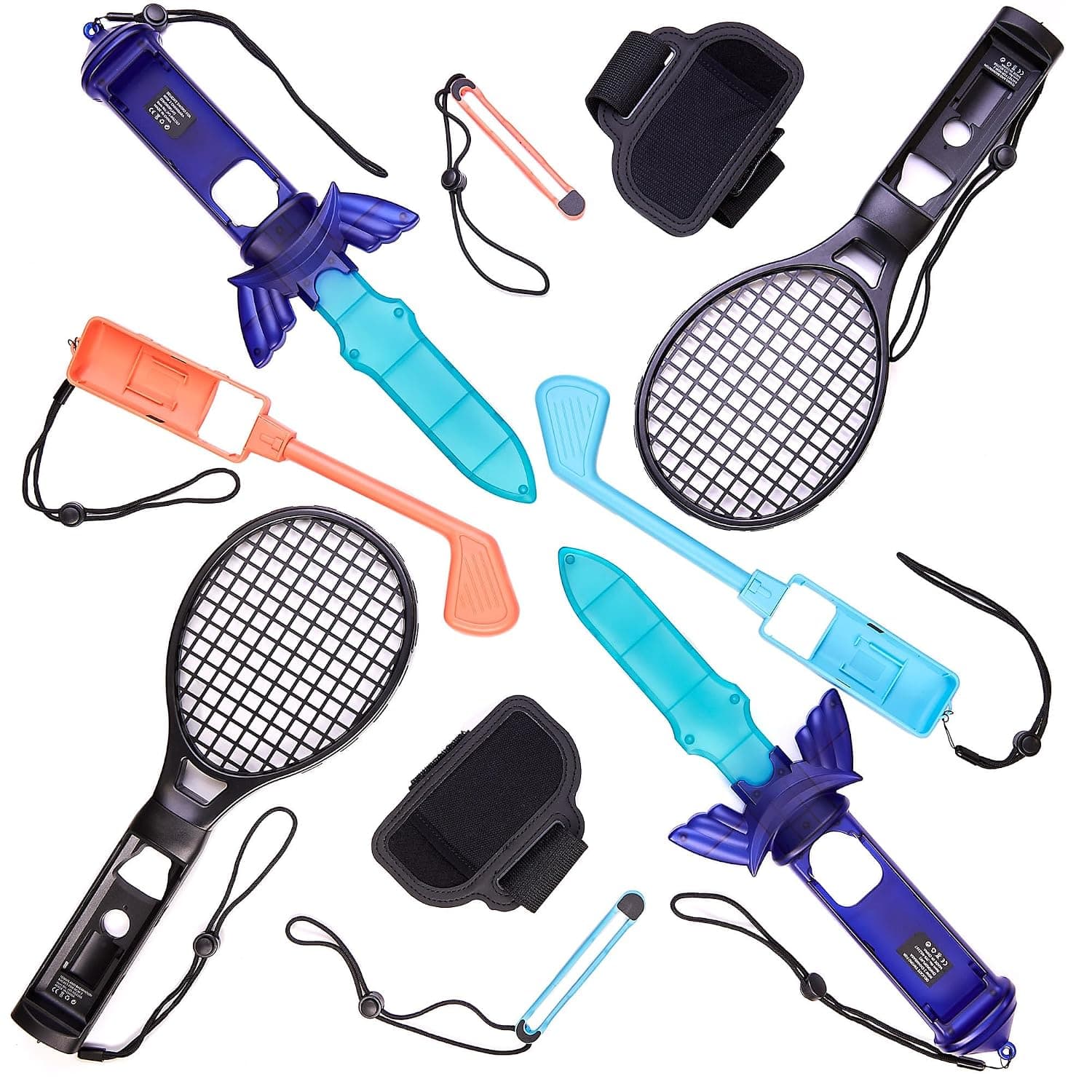 Numskull Official Switch 2 Mega Sports Pack – 10-in-1 Joy-Con Accessory Bundle – Golf Clubs, Tennis Rackets, Swords, Wrist Straps & Arm Bands