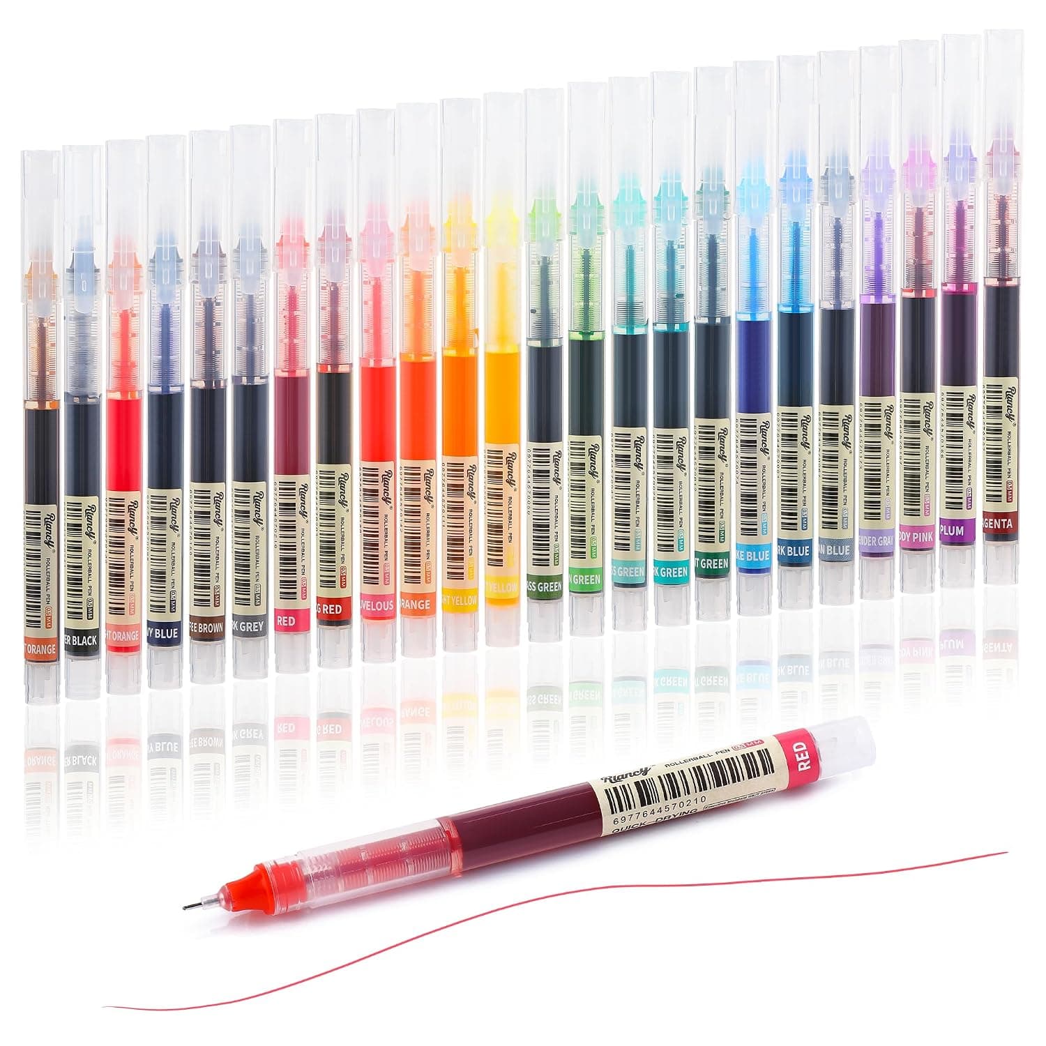USUAL Liquid Ink Rollerball Multi Color Pen,0.5mm Fine Point,24Pack
