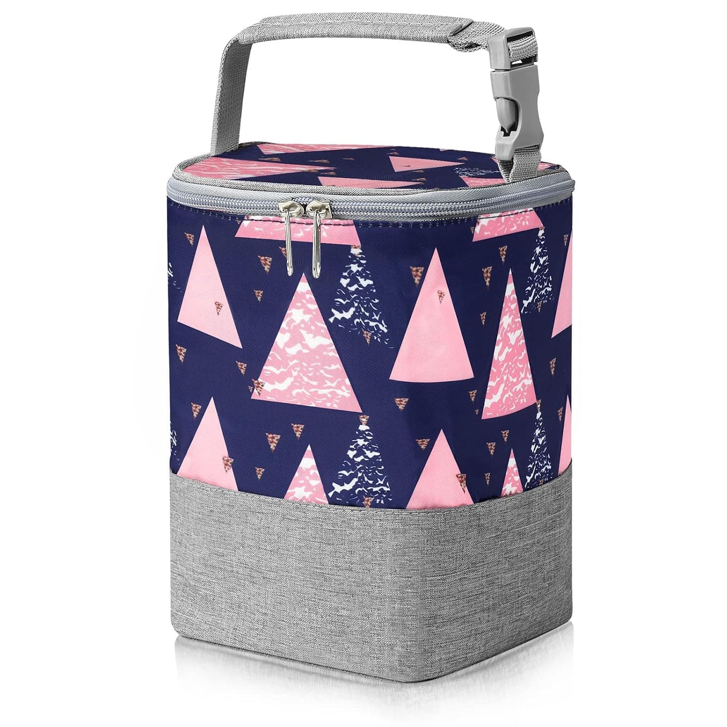Baby Bottle Cooler Tote Bags, Insulated Breastmilk Cooler Bag, Baby Bottle Warmer Cooler Bag, Fits up to 4 Large 8 Oz Bottles, Baby Bottle Bag for Nursing Mom Daycare Travel