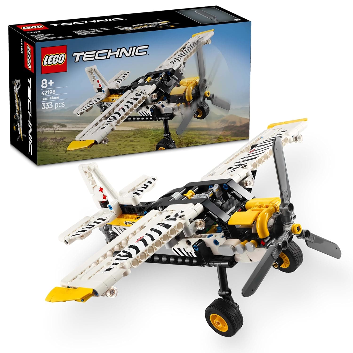 LEGO Technic Bush Plane 42198 | Model Airplane Set, Spinning Propeller, Building Kit for Kids, Gift for 8+ Year Old Boys & Girls, 333 Pieces