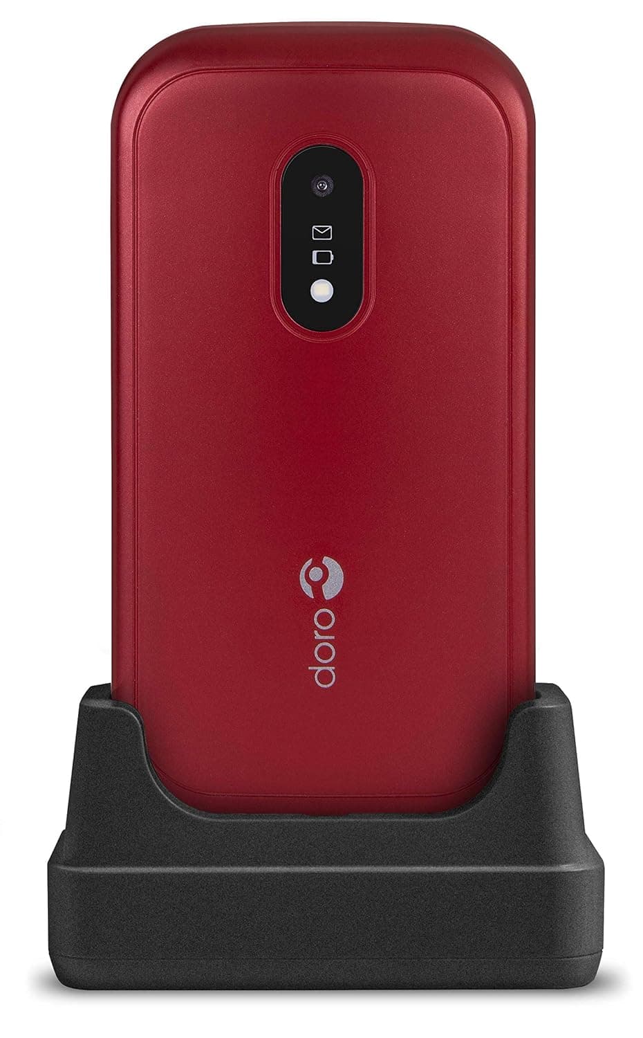 Doro 6040 Dual-SIM (GSM Only | No CDMA) Factory Unlocked 2G Smartphone (Red/White) - International Version