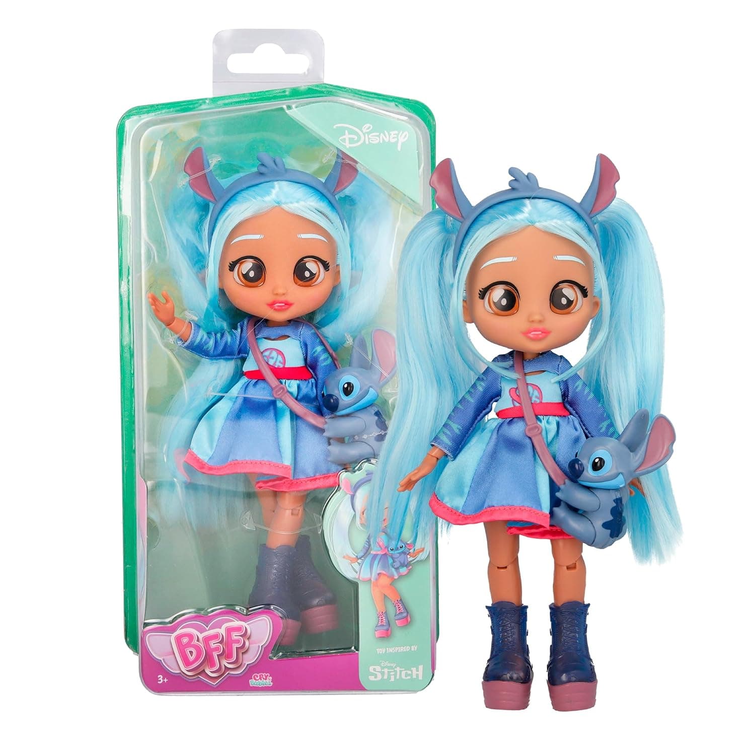 BFF by CRYING BABIES Disney Stitch, Articulated Doll for Play Dress-Up, Stitch Inspired Accessories, Toy for Boys and Girls Ages 3