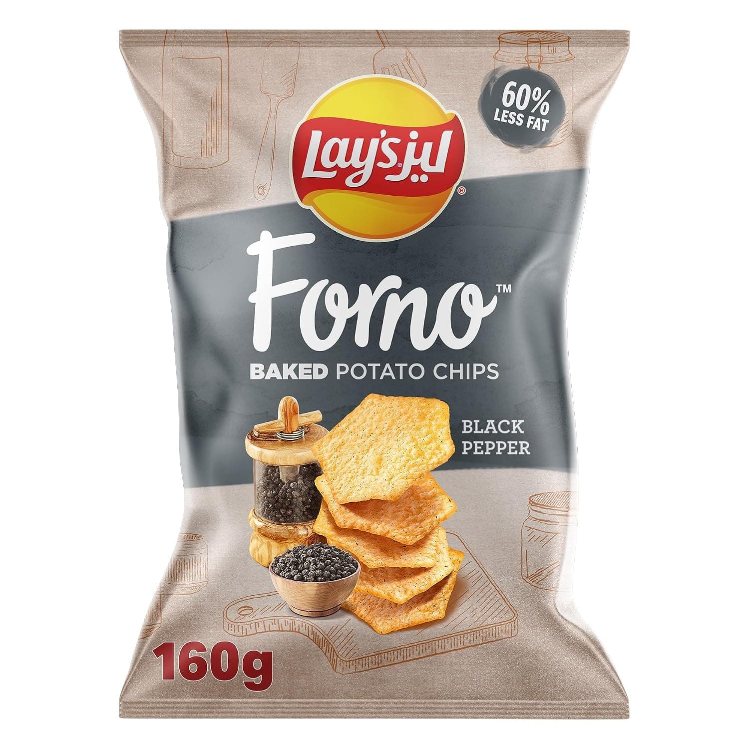 Lay's Forno Potato Chips Black Pepper 160g