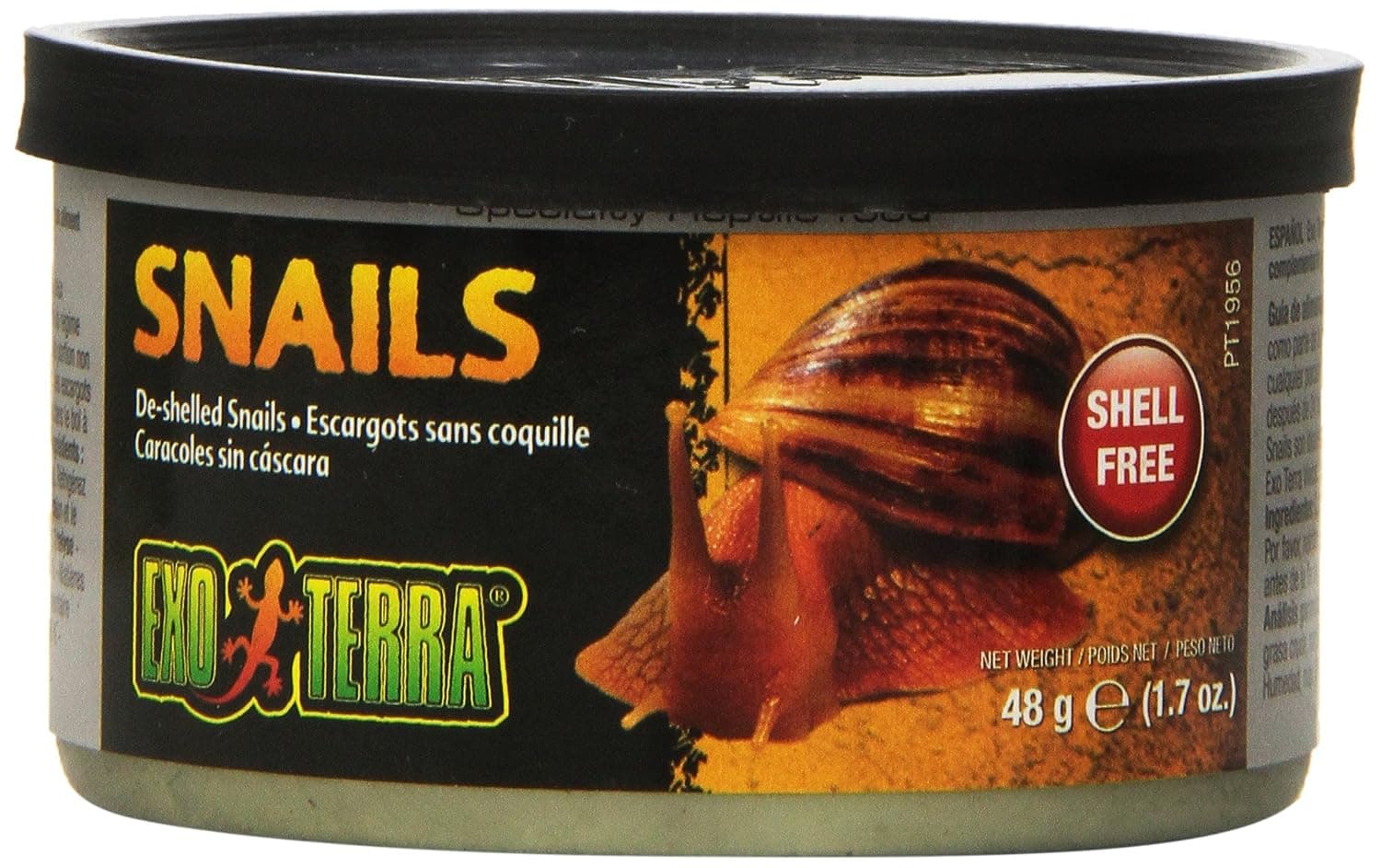 Exo Terra Canned Unshelled Snails – Premium Reptile Food for Turtles, Skinks, and Tegus – Natural Protein Source, Ready-to-Serve, Enhances Growth and Shell Health – PT1956