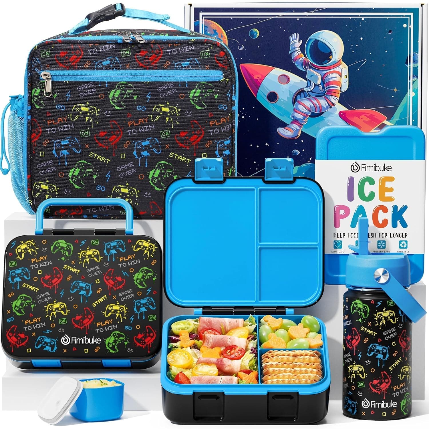 Fimibuke Bento Lunch Box for Kids - Toddler Boys Snack Bento Box Container