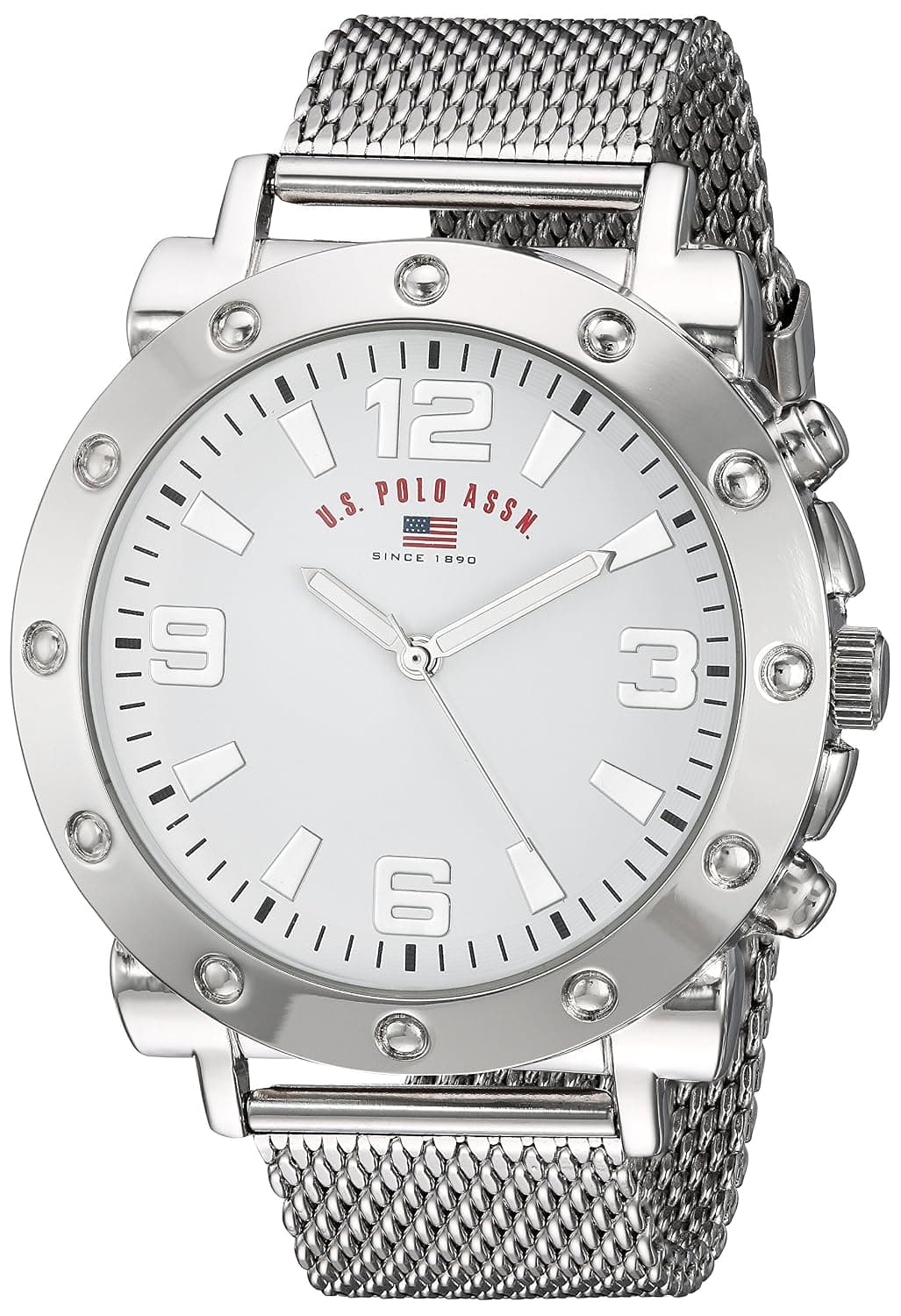 U.S. Polo Assn. Mens Quartz Watch, Analog Display And Stainless Steel Strap - US8815