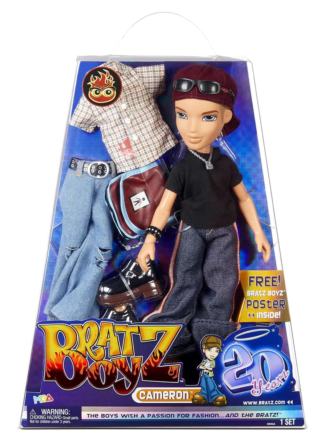 Bratz 20 Yearz Special Anniversary Edition Original Boy Fashion Cameron with Accessories and Holographic Poster | Collectible Doll | for Collector Adults and Kids of All Ages
