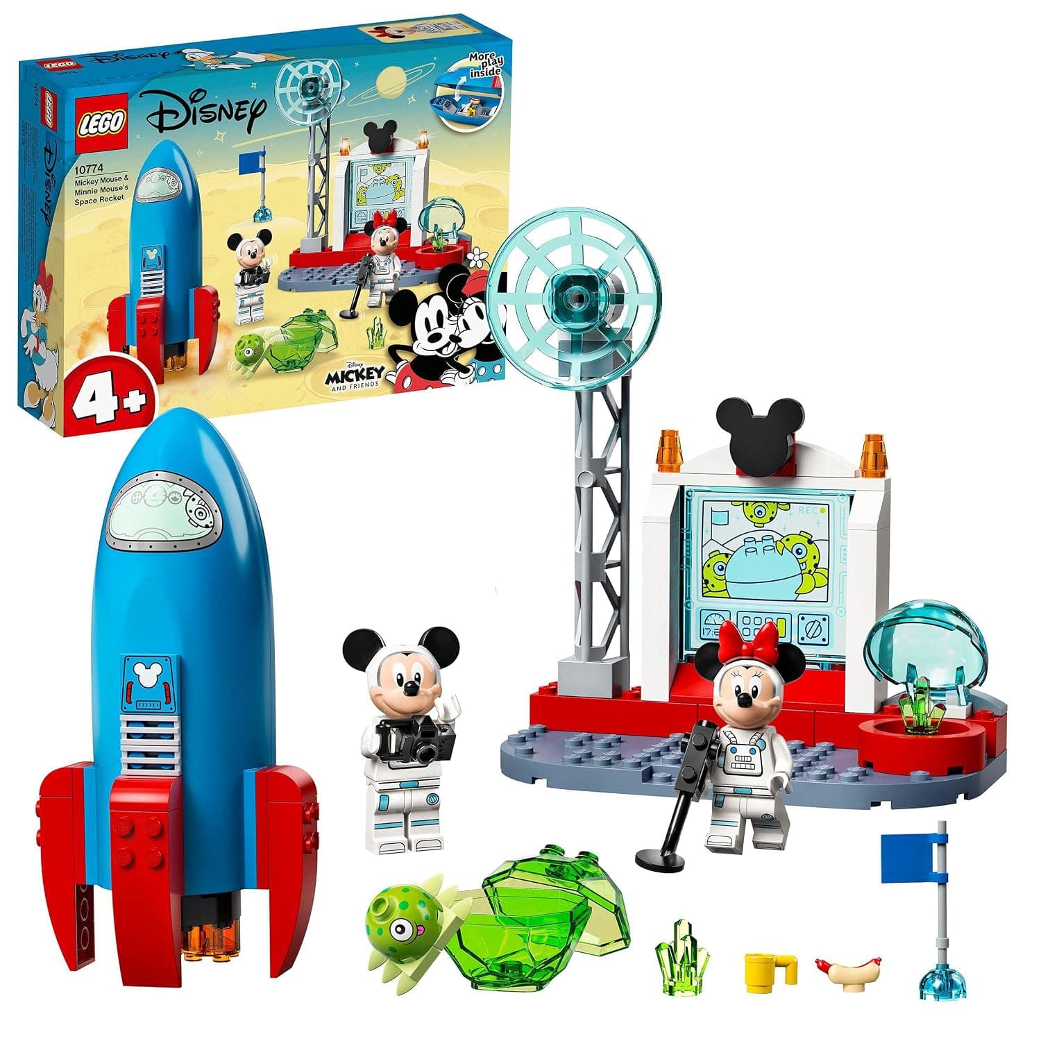 LEGO® | Disney Mickey and Friends Mickey Mouse & Minnie Mouse’s Space Rocket 10774 Building Kit (88 Pieces)
