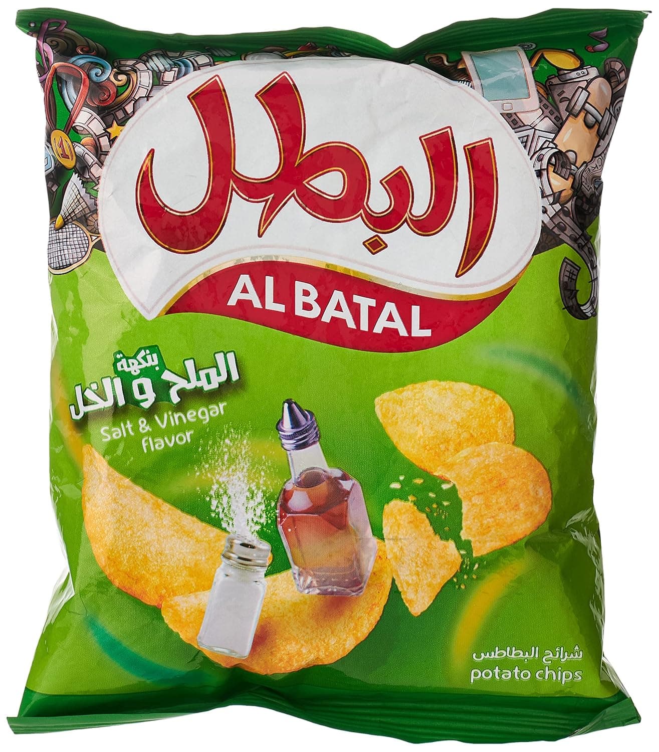AL Batal Salt and Vinegar Potato Chips, 23g - Pack of 1