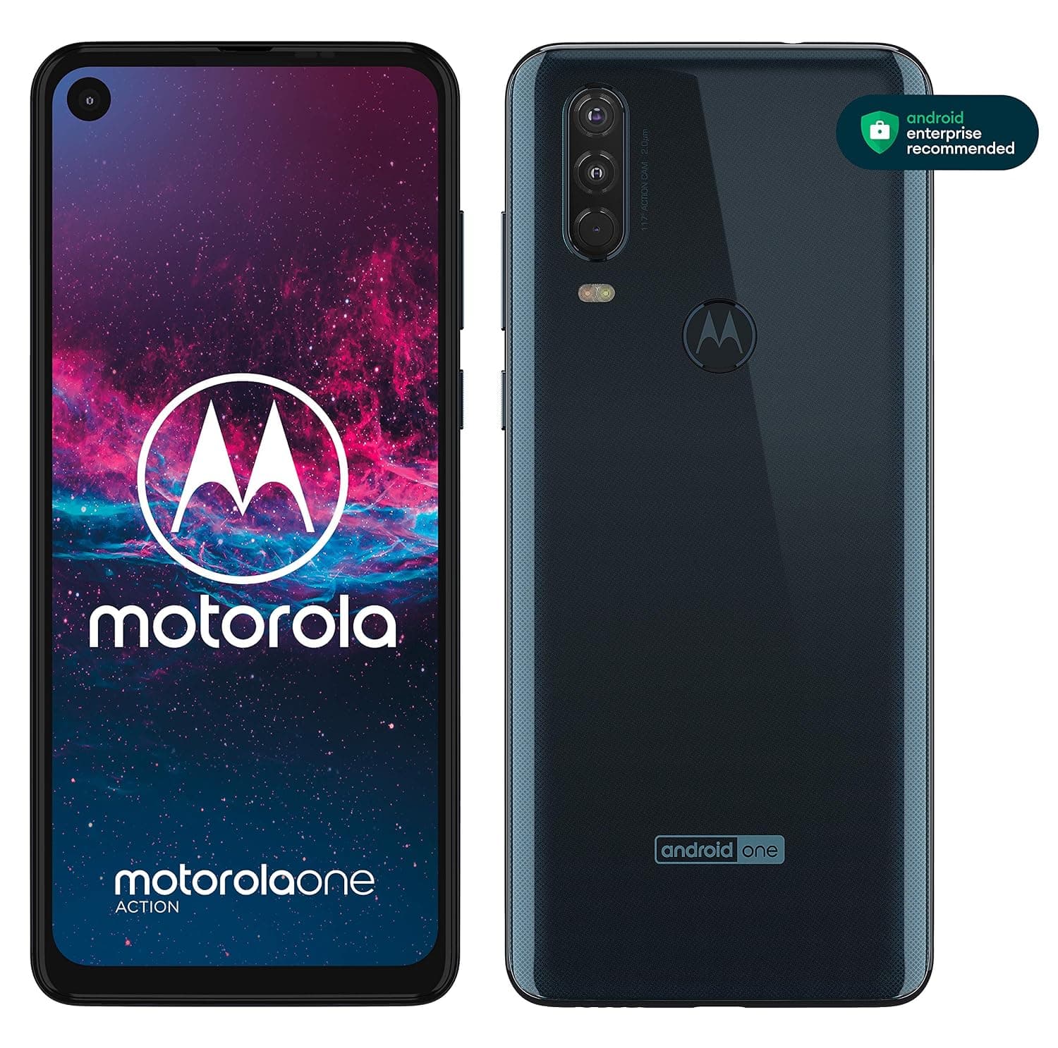 Motorola One Action Dual-SIM XT2013 128GB (GSM Only, No CDMA) Factory Unlocked 4G/LTE Smartphone - International Version (Denim Blue)