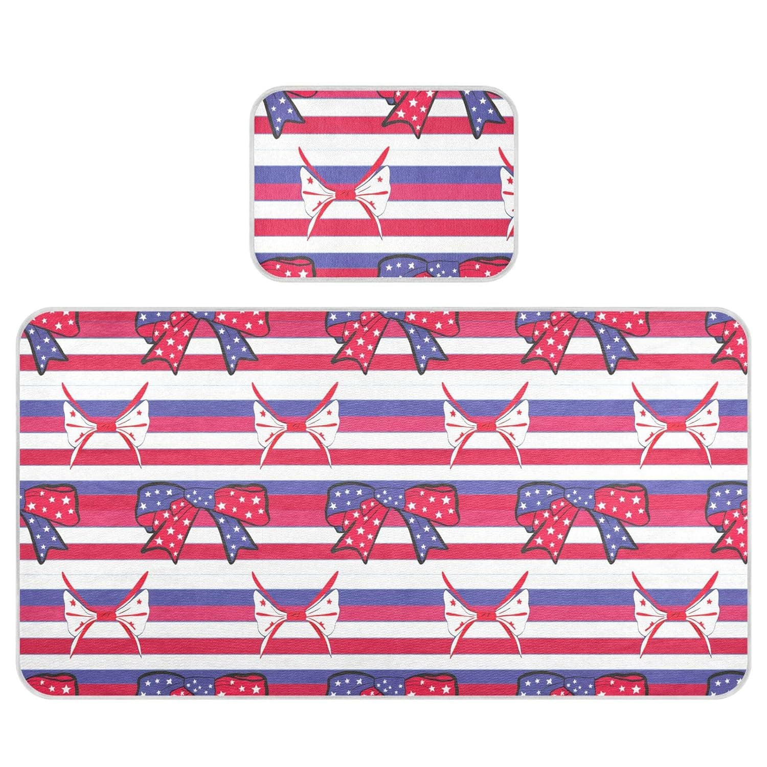 Independence Day Bows Baby Cooling Mattress Pad, Soft & Breathable Cooling Mat Keep Baby Cool in Summer 28x52 in, Nursery Essential